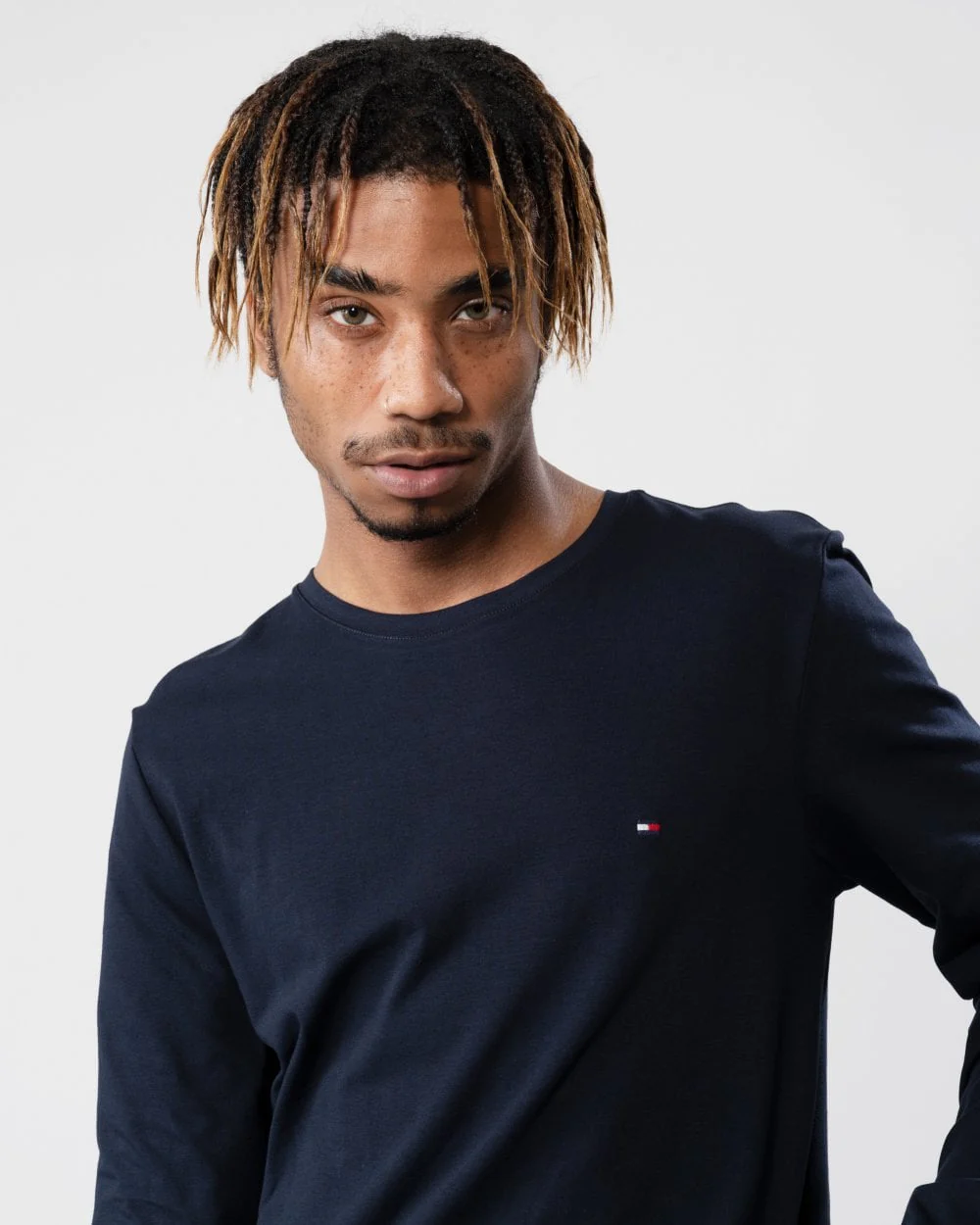 Tommy Hilfiger Stretch Slim Fit Mens Long Sleeve T-Shirt - Desert Sky - Image 5