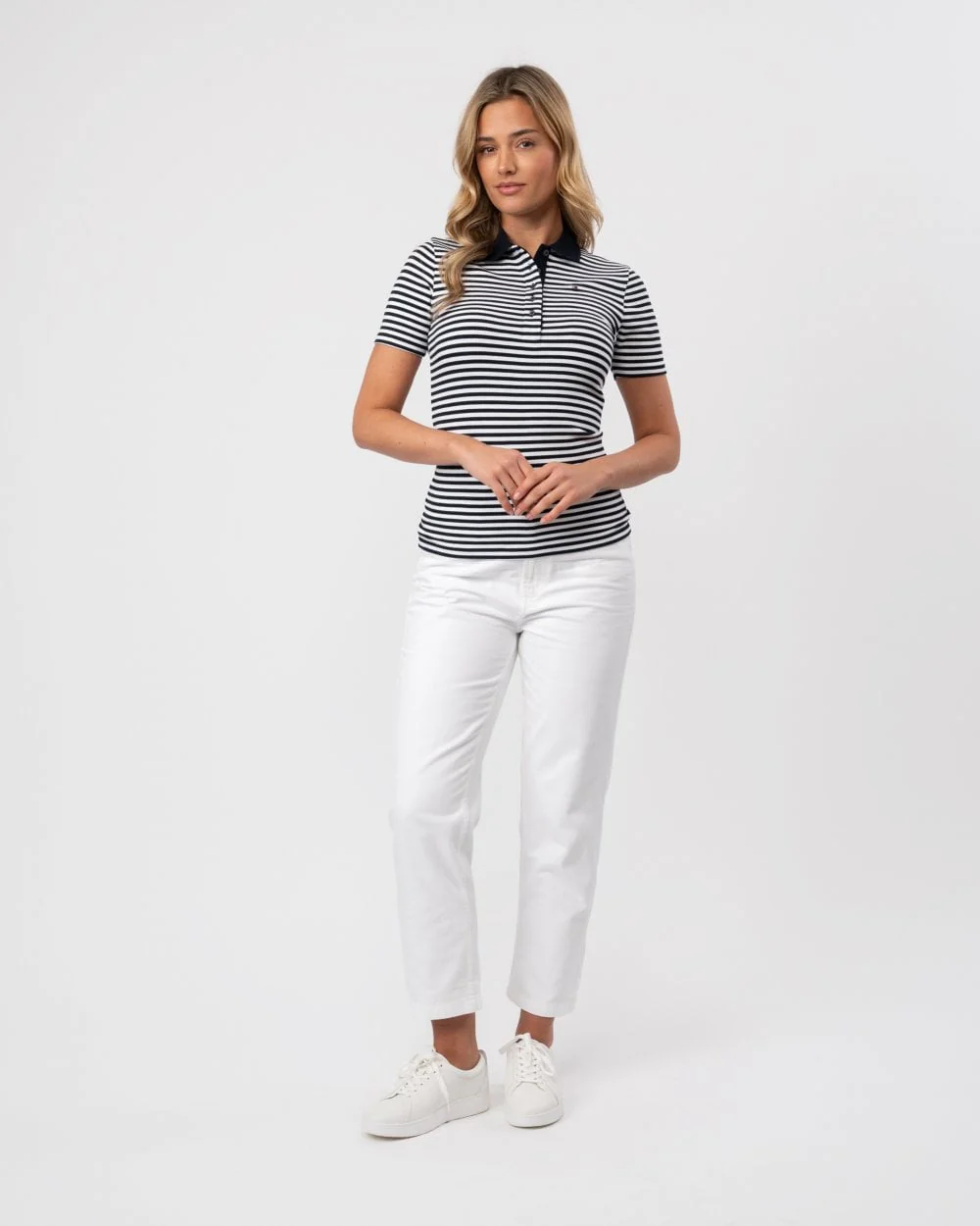 Tommy Hilfiger Stripe Rib Womens Slim Polo - Image 3