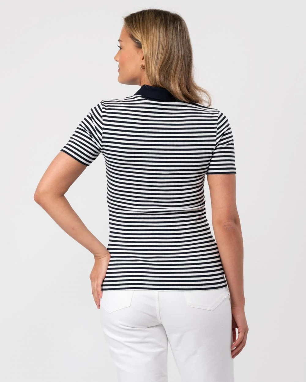 Tommy Hilfiger Stripe Rib Womens Slim Polo - Image 4