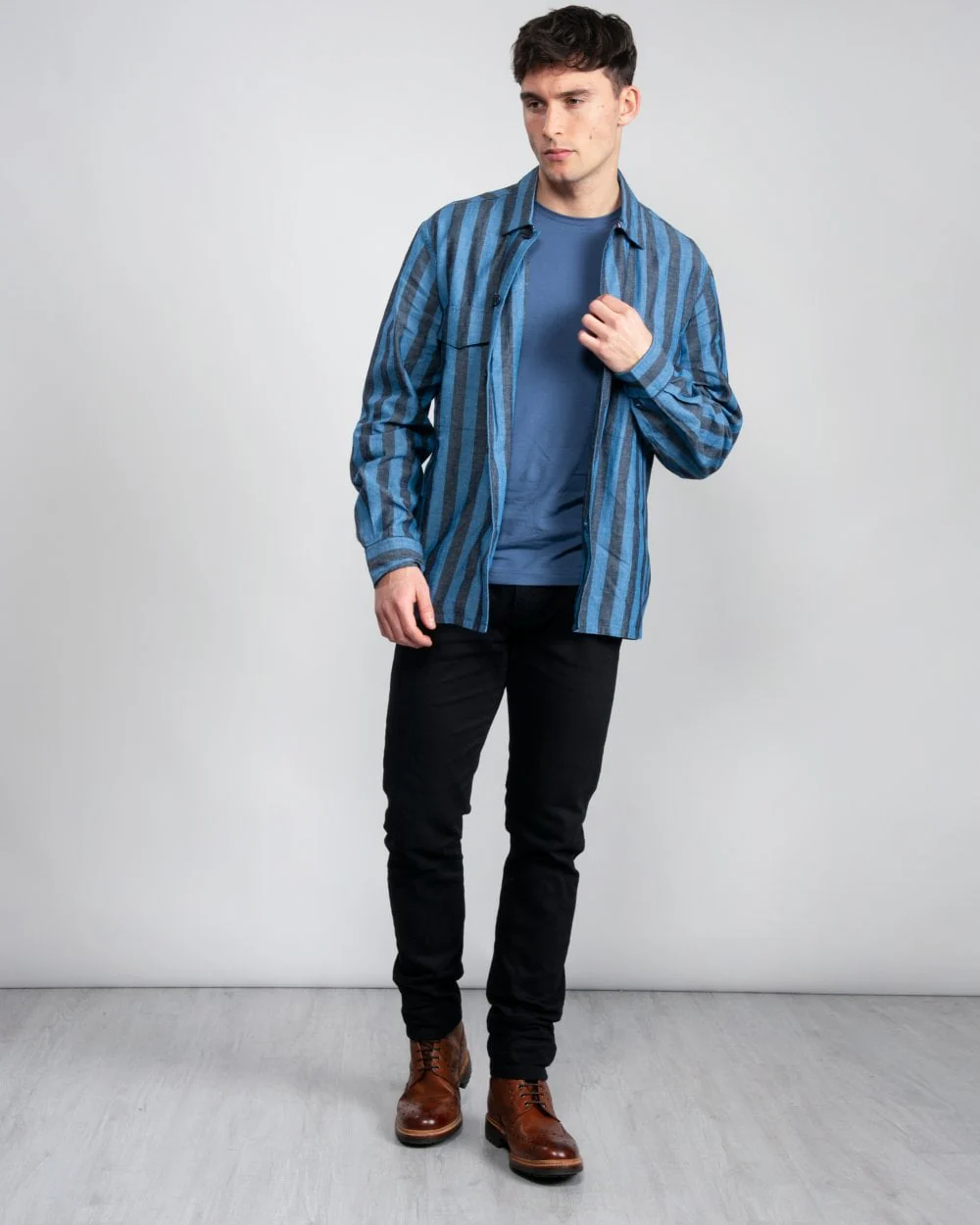 Tommy Hilfiger Striped Cotton and Linen Mens Shirt - Image 2