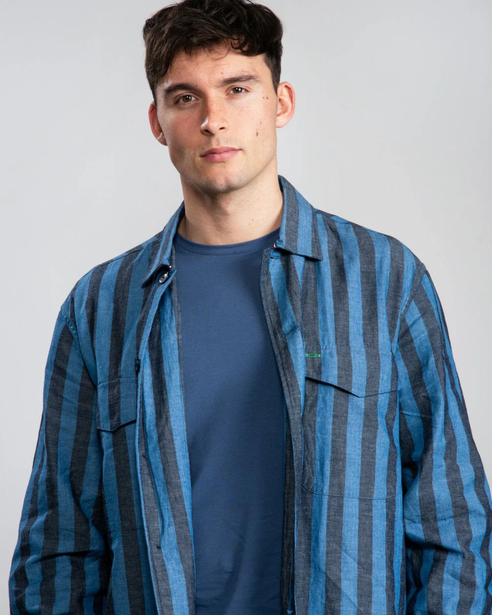 Tommy Hilfiger Striped Cotton and Linen Mens Shirt - Image 3