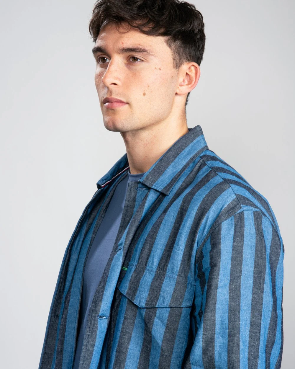 Tommy Hilfiger Striped Cotton and Linen Mens Shirt - Image 5