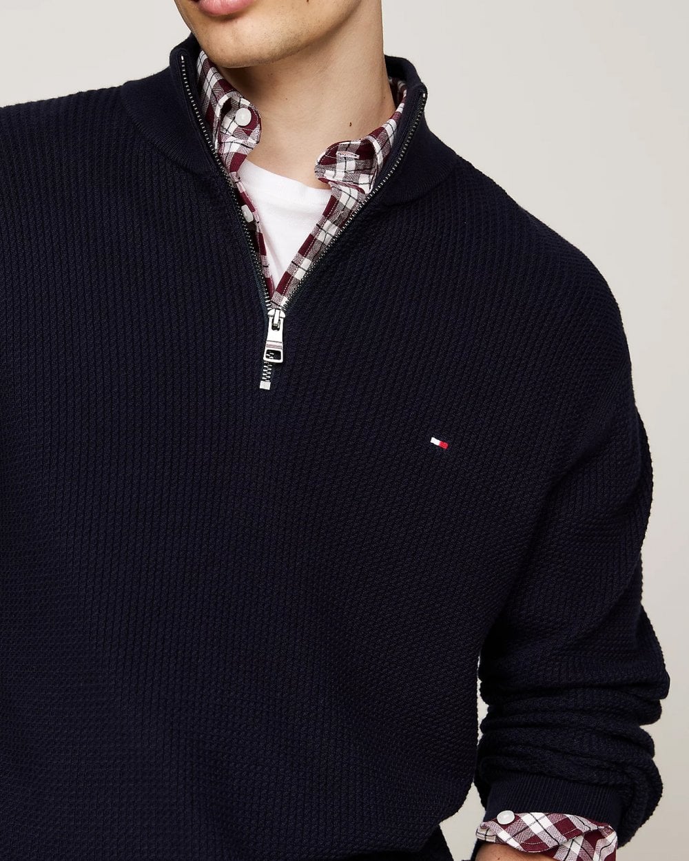 Tommy Hilfiger Structure Mens Half Zip Mock Sweatshirt - Image 2