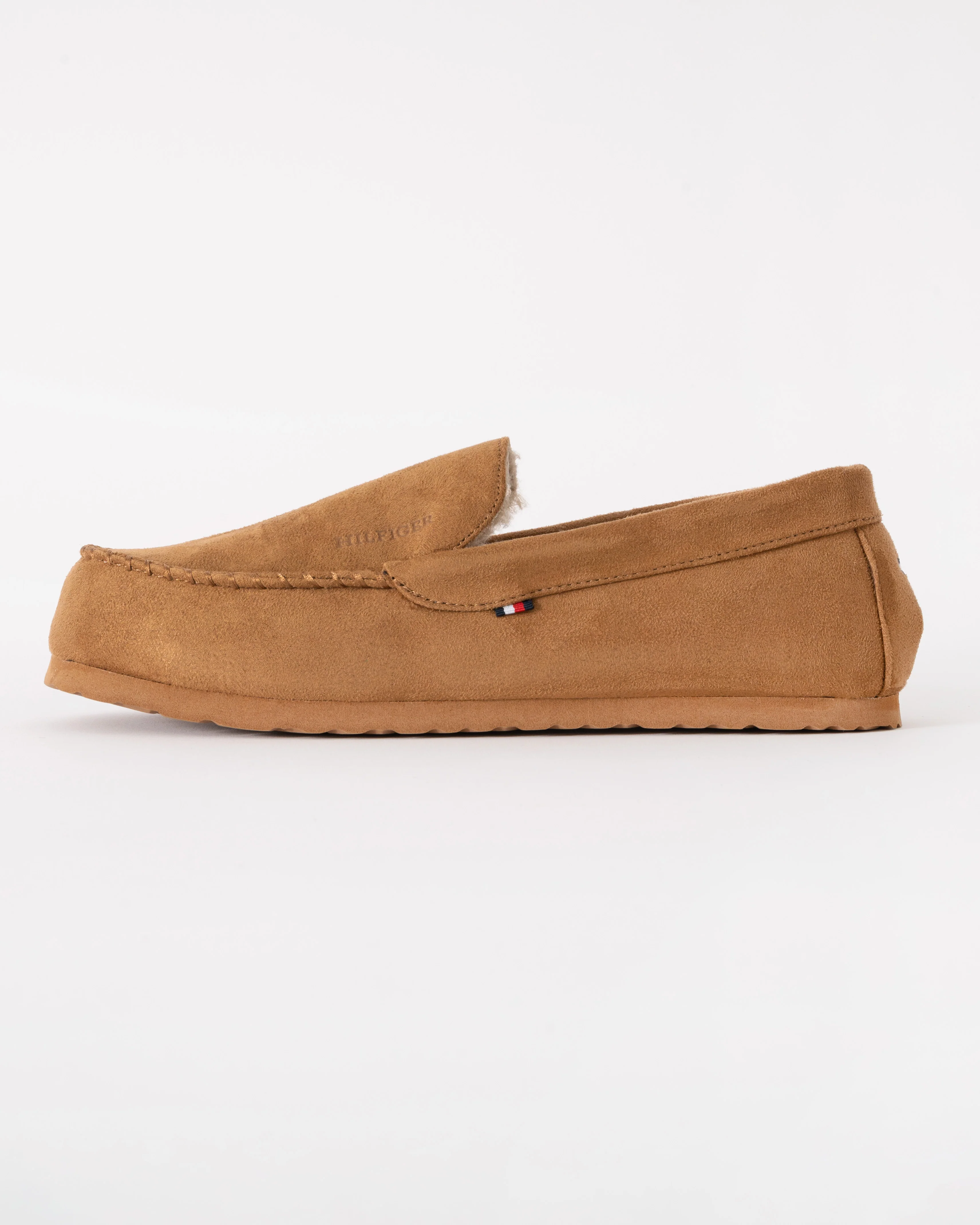 Tommy Hilfiger Suede Hilfiger Mens Driver House Shoes - Desert Khaki - Image 2