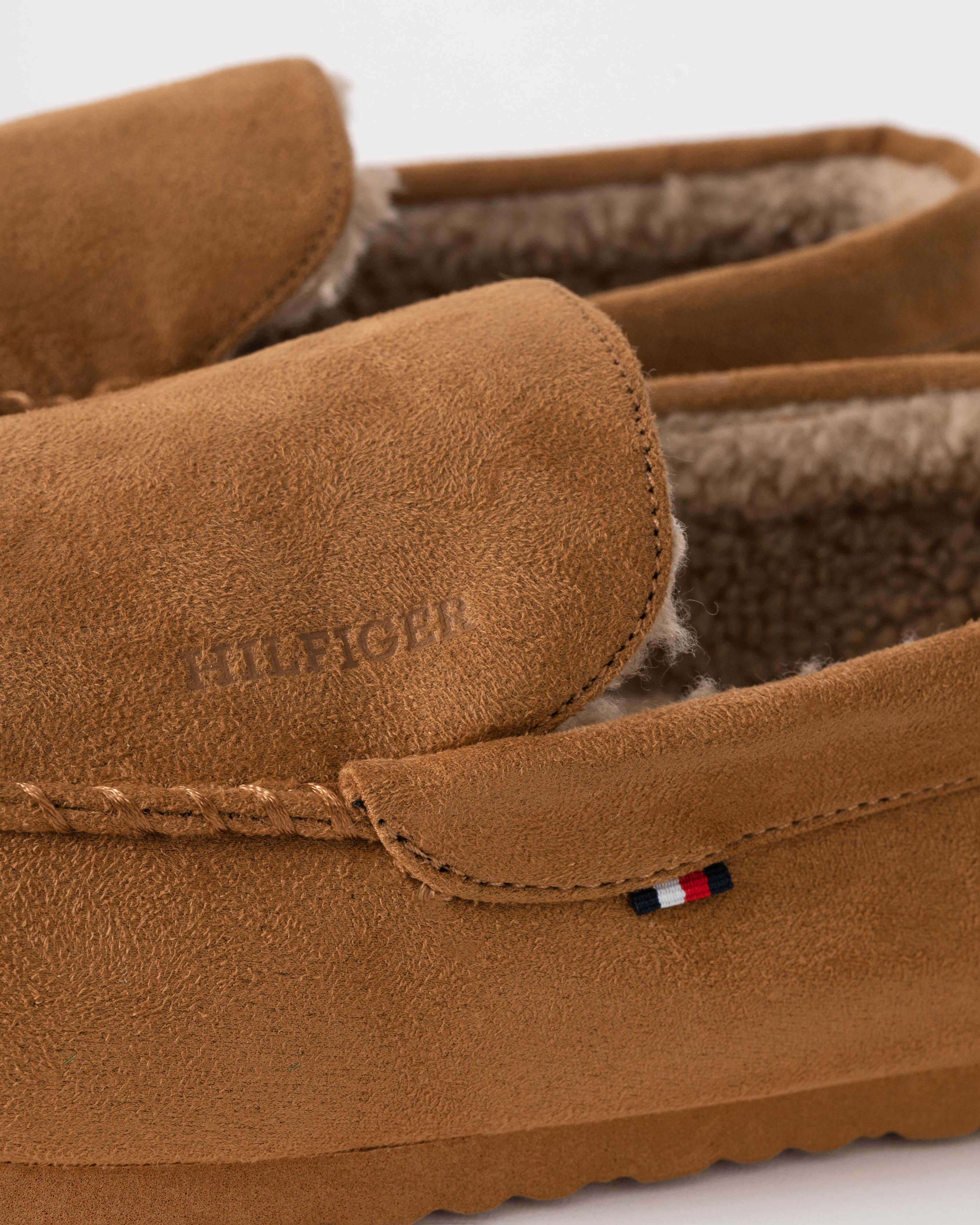 Tommy Hilfiger Suede Hilfiger Mens Driver House Shoes - Desert Khaki - Image 5