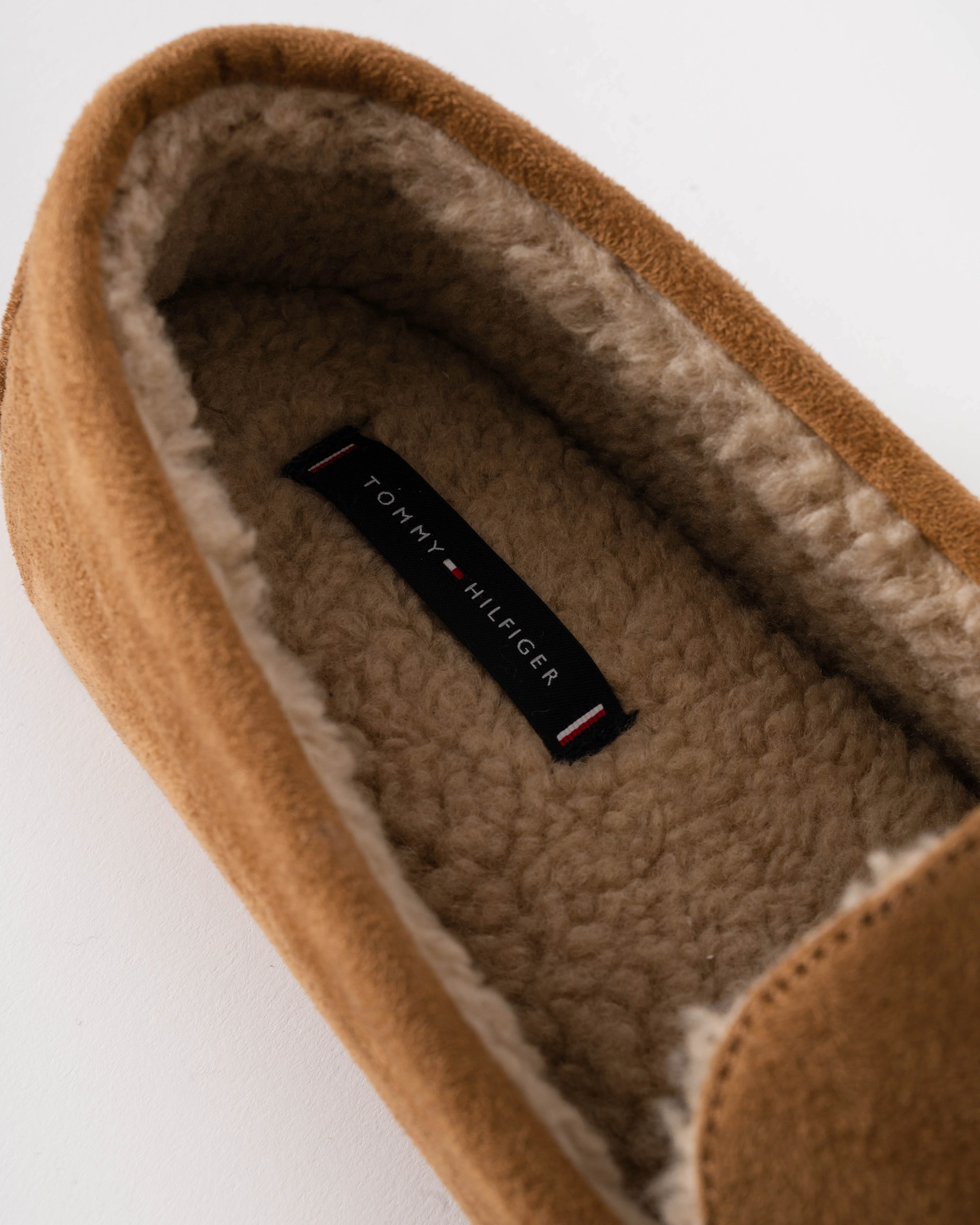 Tommy Hilfiger Suede Hilfiger Mens Driver House Shoes - Desert Khaki - Image 6