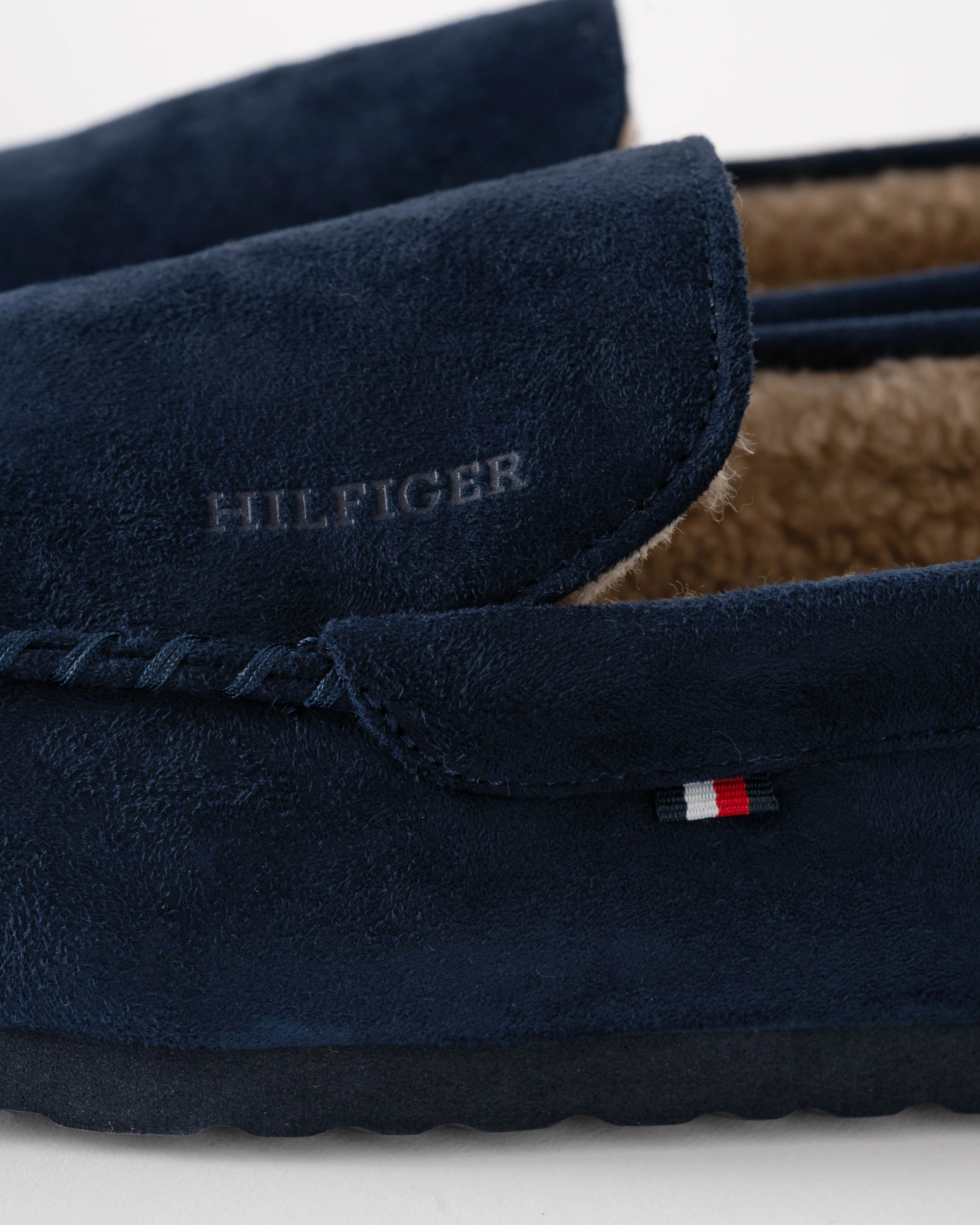Tommy Hilfiger Suede Hilfiger Mens Driver House Shoes - Desert Sky - Image 2