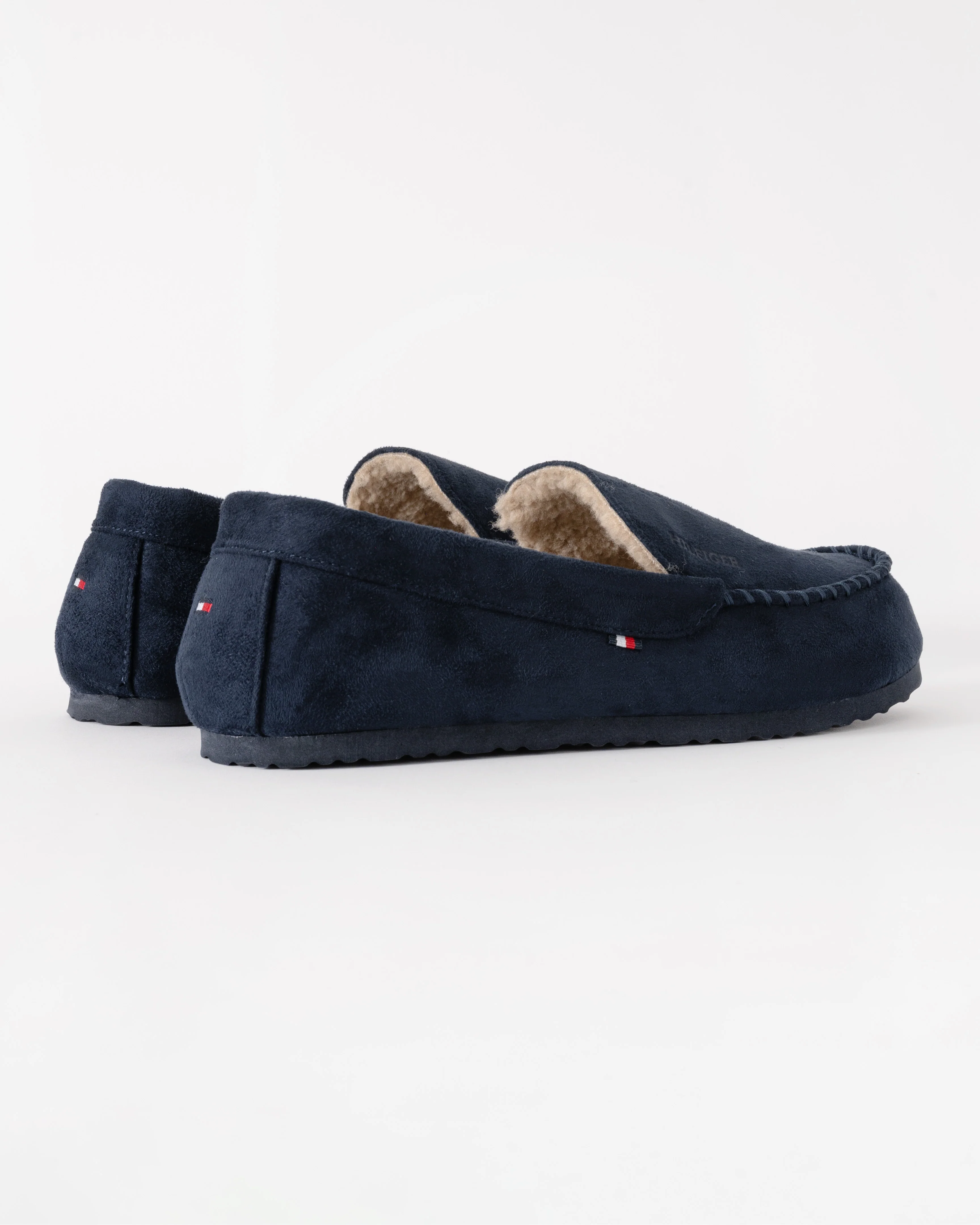 Tommy Hilfiger Suede Hilfiger Mens Driver House Shoes - Desert Sky - Image 3