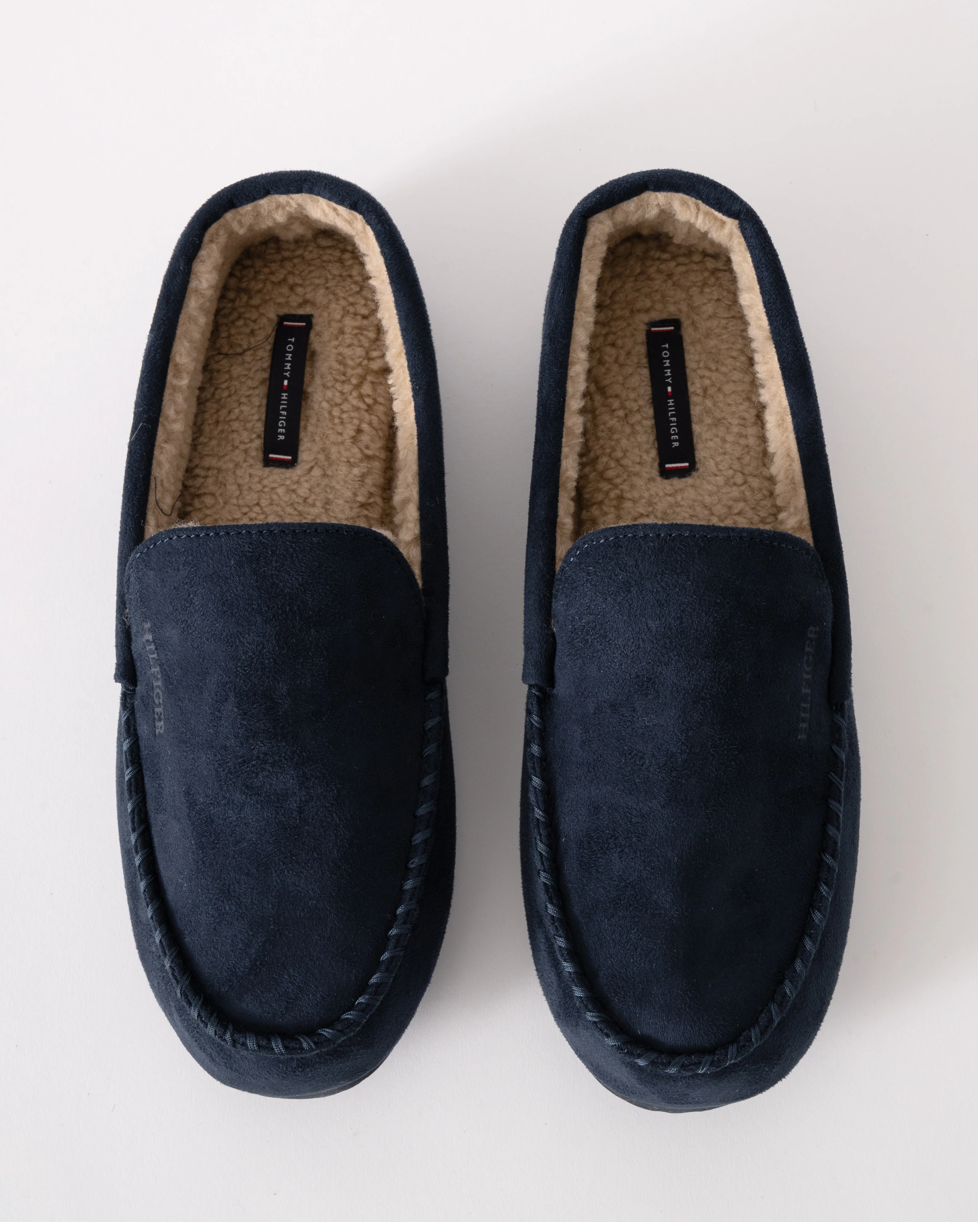 Tommy Hilfiger Suede Hilfiger Mens Driver House Shoes - Desert Sky - Image 5