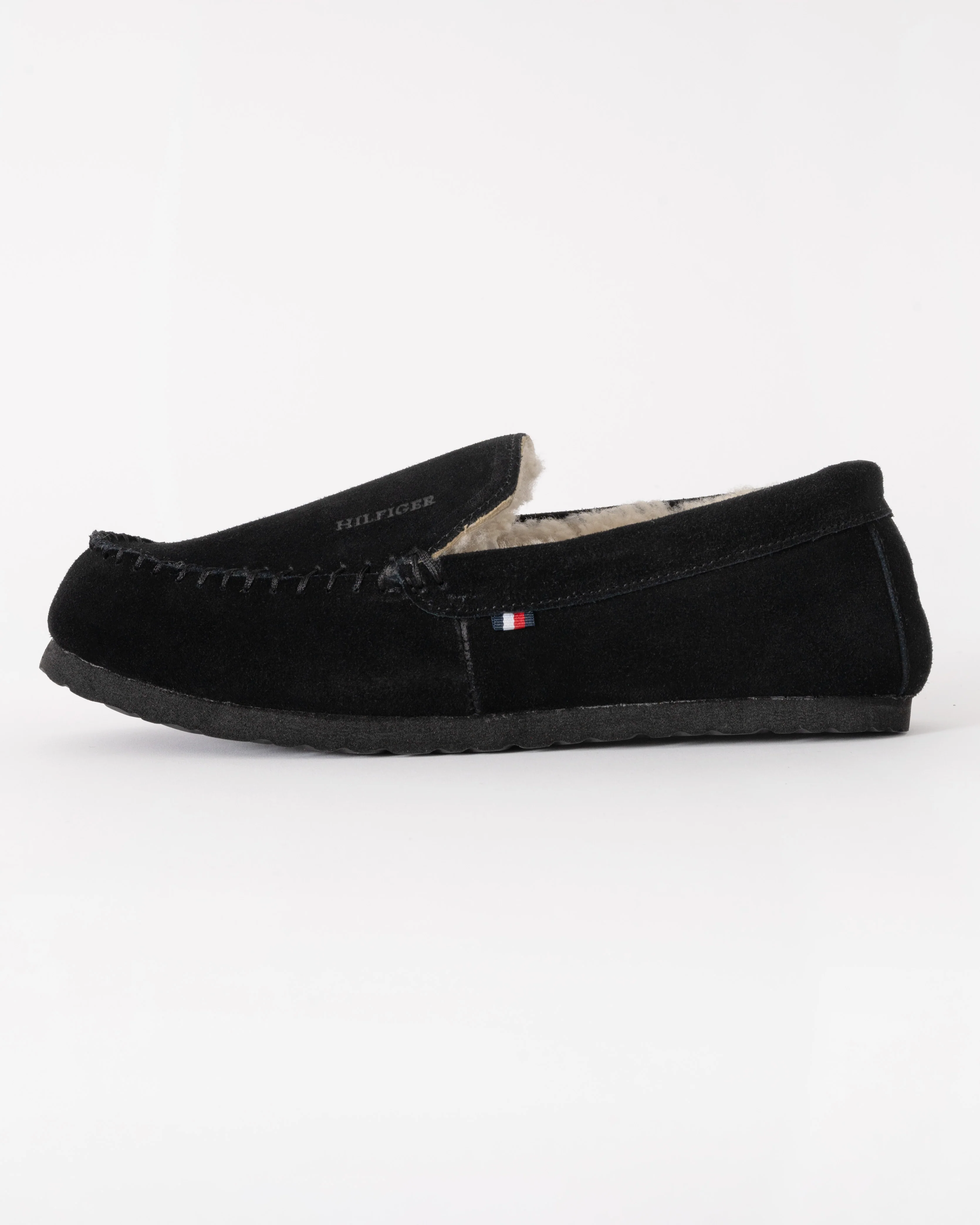 Tommy Hilfiger Suede Shirling Hilfiger Mens House Slippers - Black - Image 2