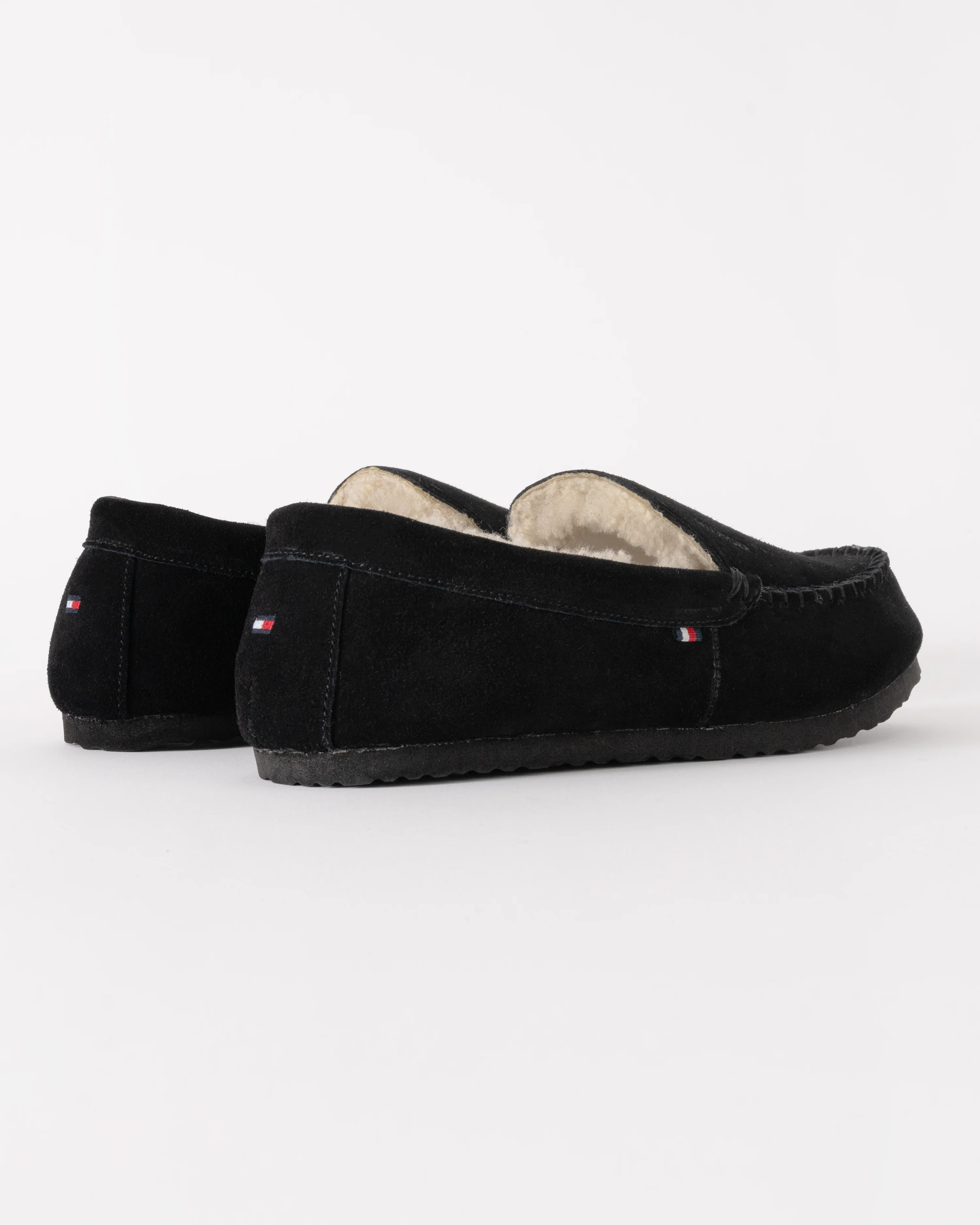 Tommy Hilfiger Suede Shirling Hilfiger Mens House Slippers - Black - Image 3
