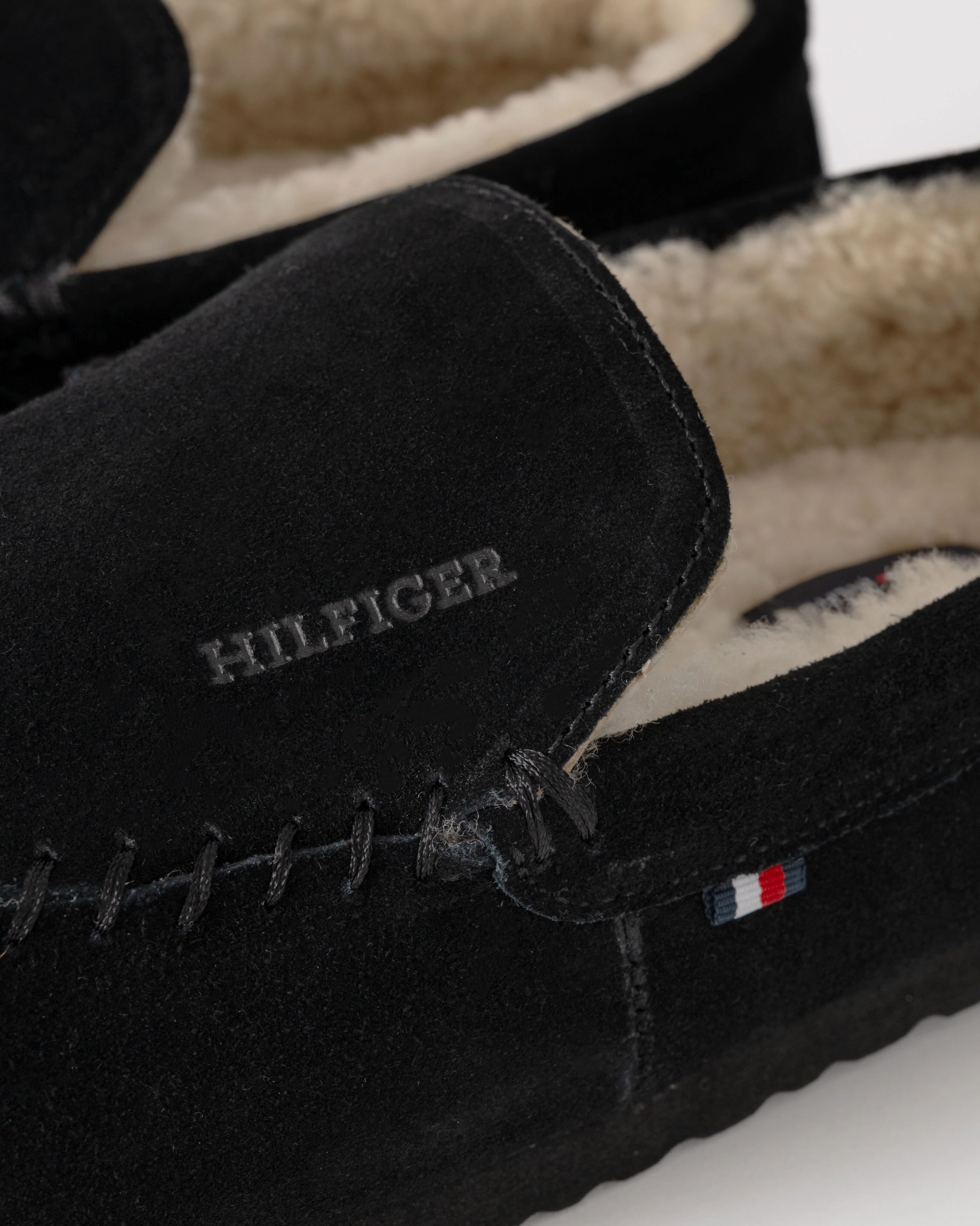Tommy Hilfiger Suede Shirling Hilfiger Mens House Slippers - Black - Image 5