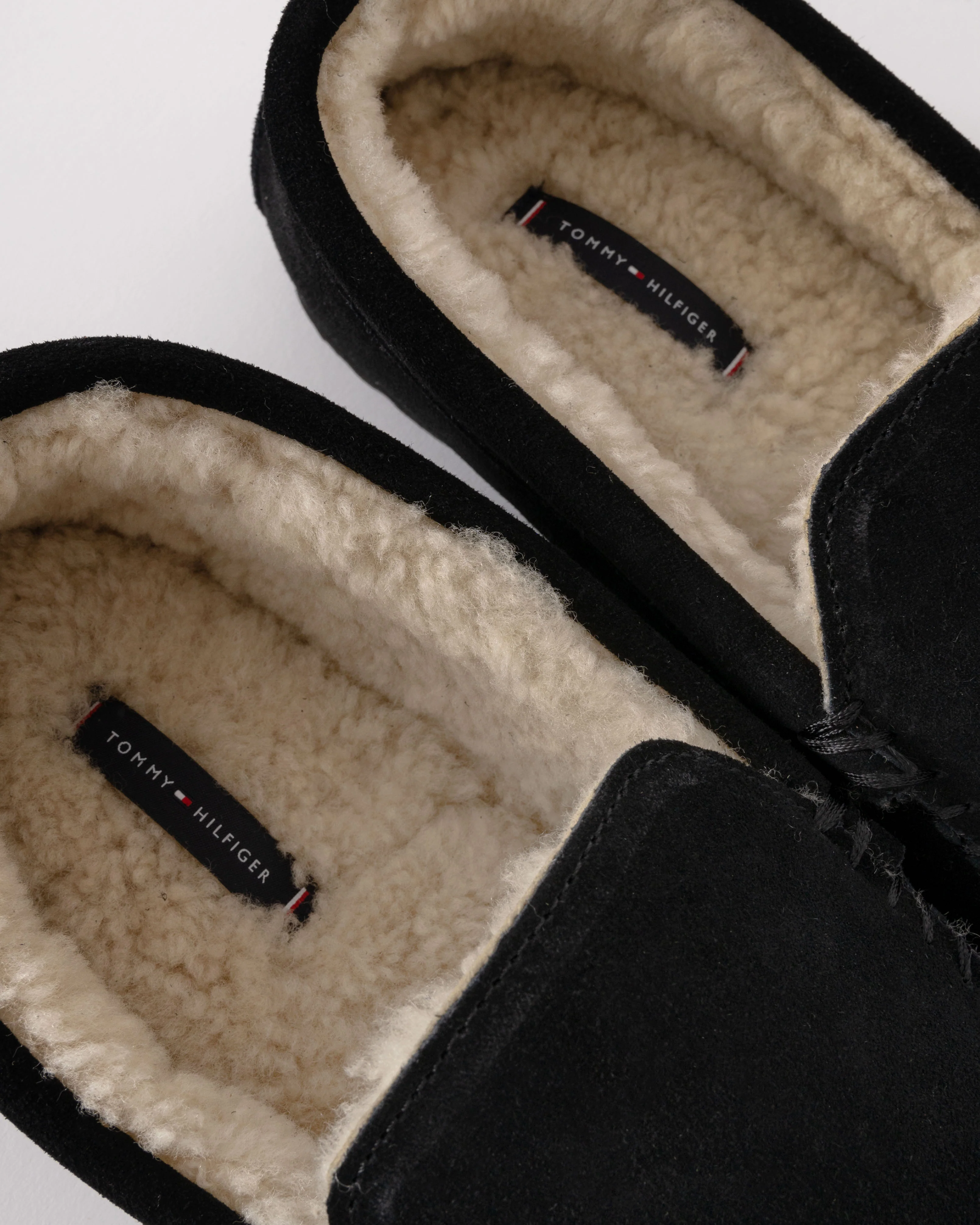 Tommy Hilfiger Suede Shirling Hilfiger Mens House Slippers - Black - Image 6