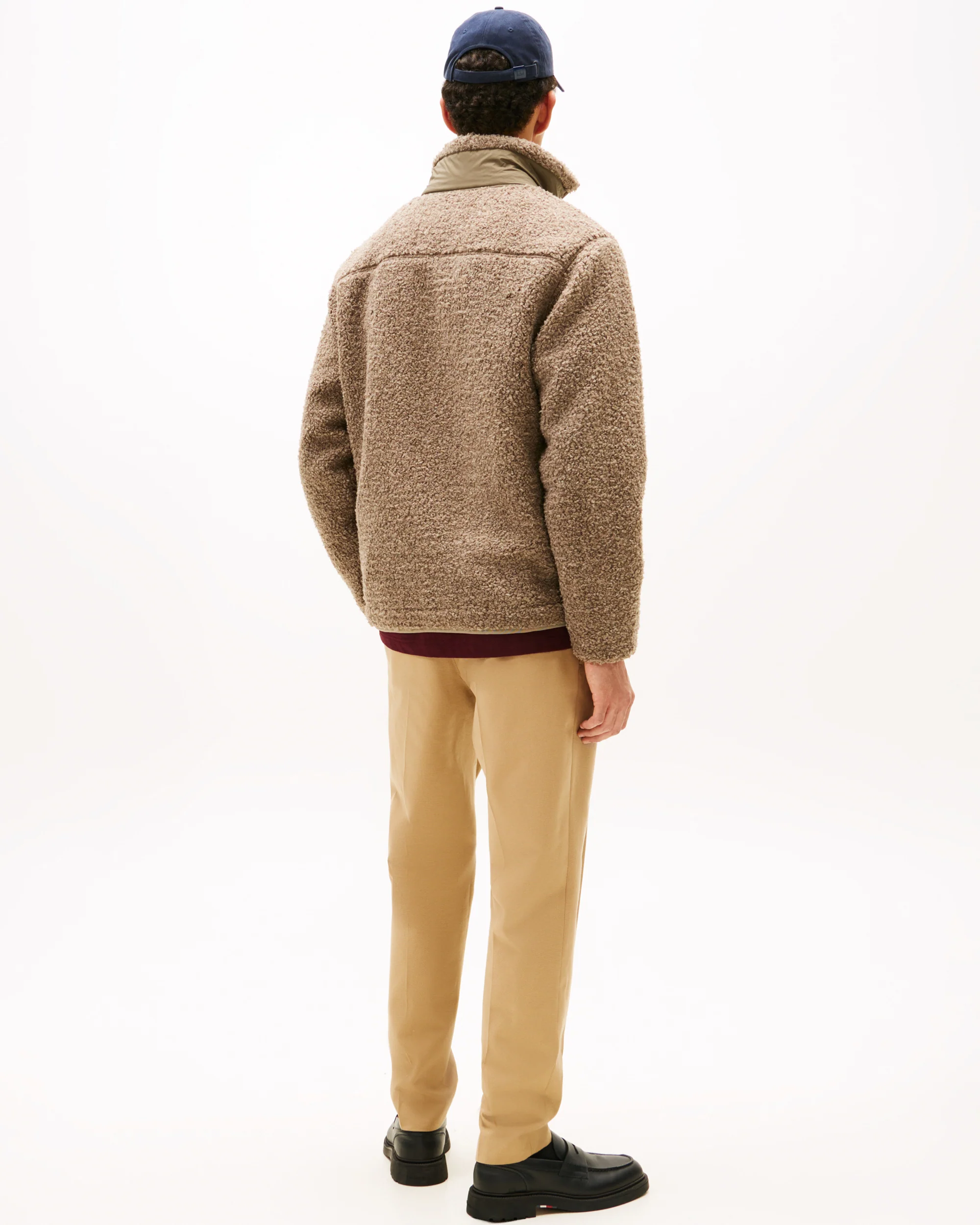 Tommy Hilfiger Teddy Fleece Zipped Pocket Mens Full-Zip Sweatshirt - Coastal Taupe - Image 4