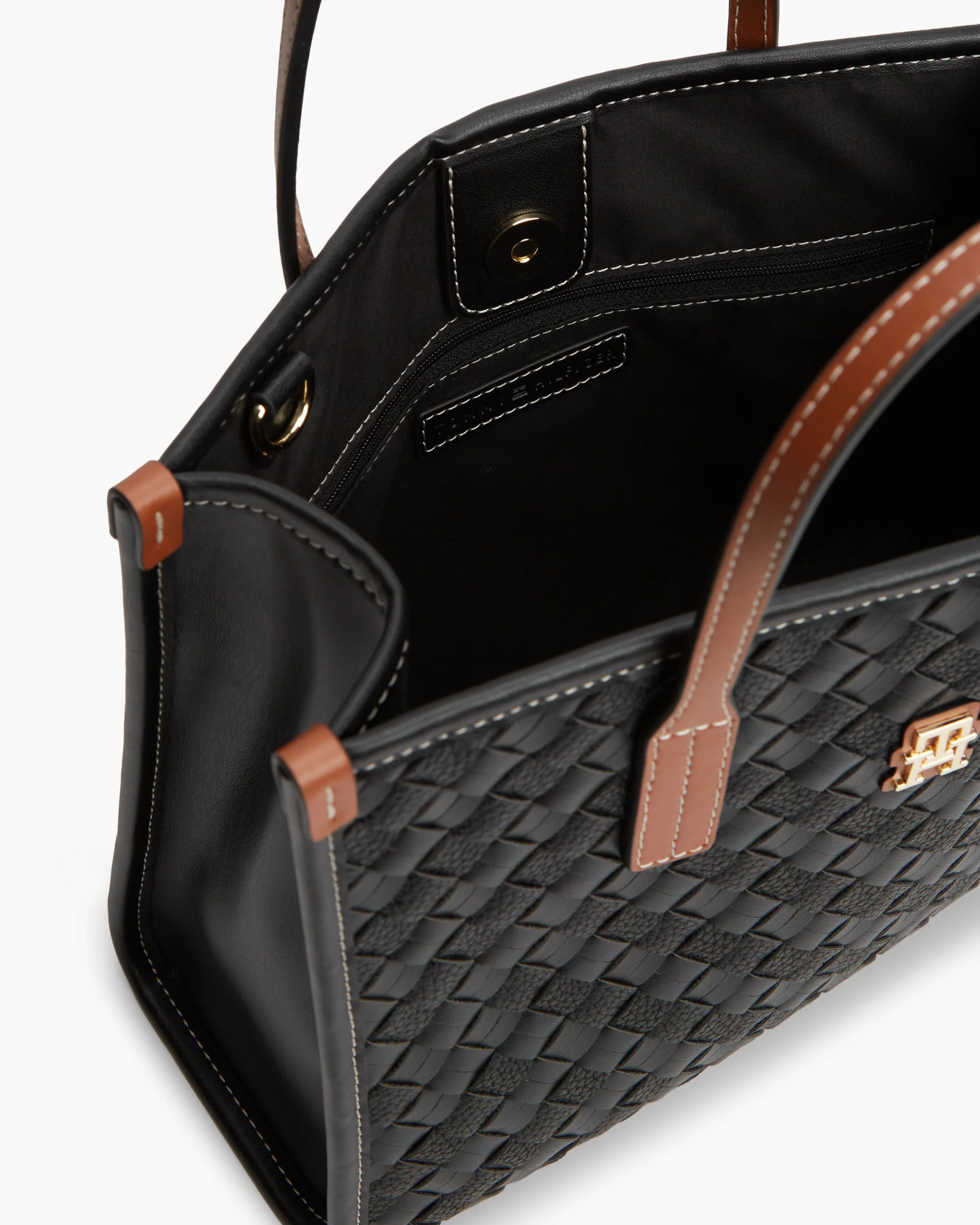 Tommy Hilfiger TH City Womens Mini Tote Bag - Black Mix - Image 4