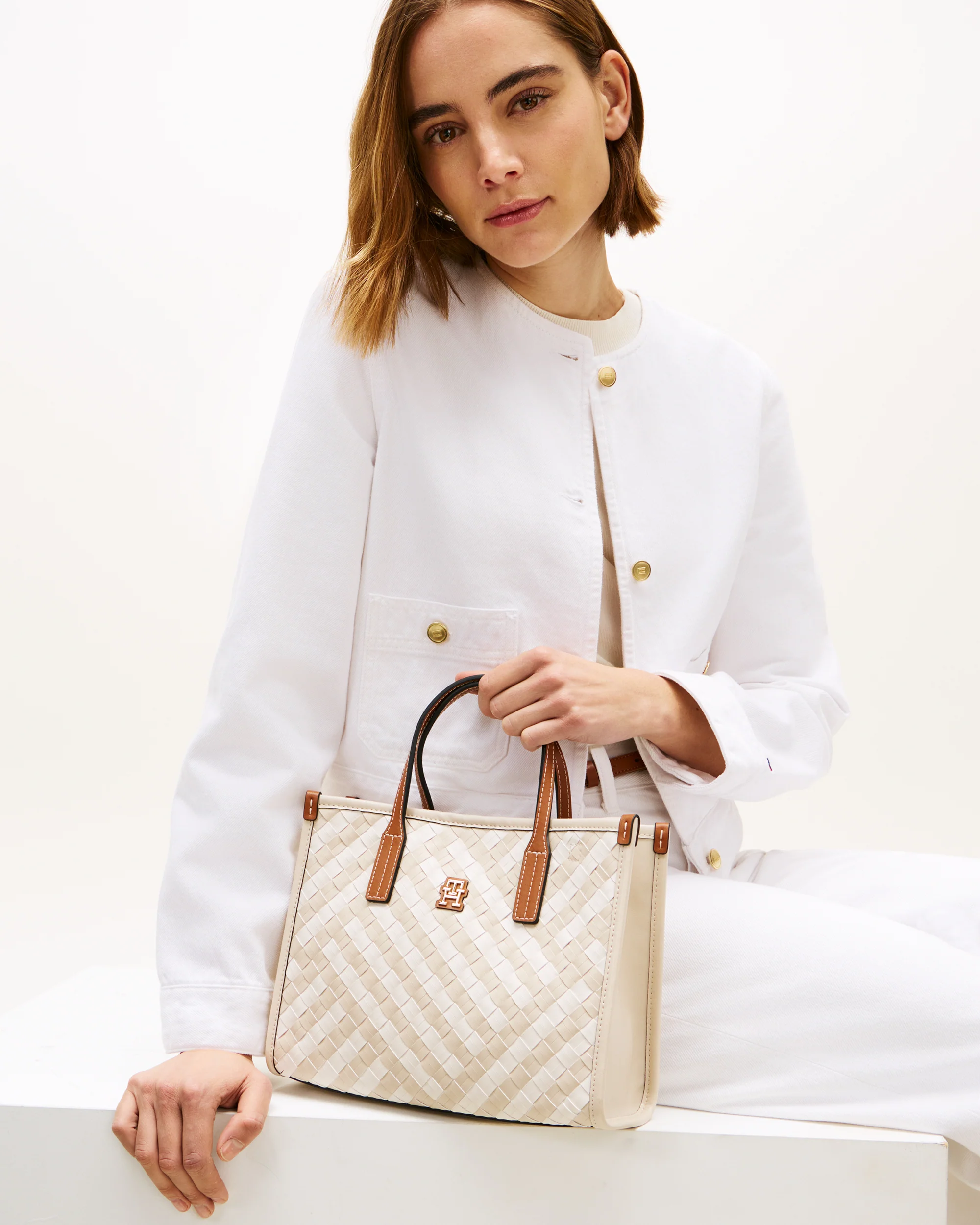 Tommy Hilfiger TH City Womens Mini Tote Bag - Neutral Mix - Image 2