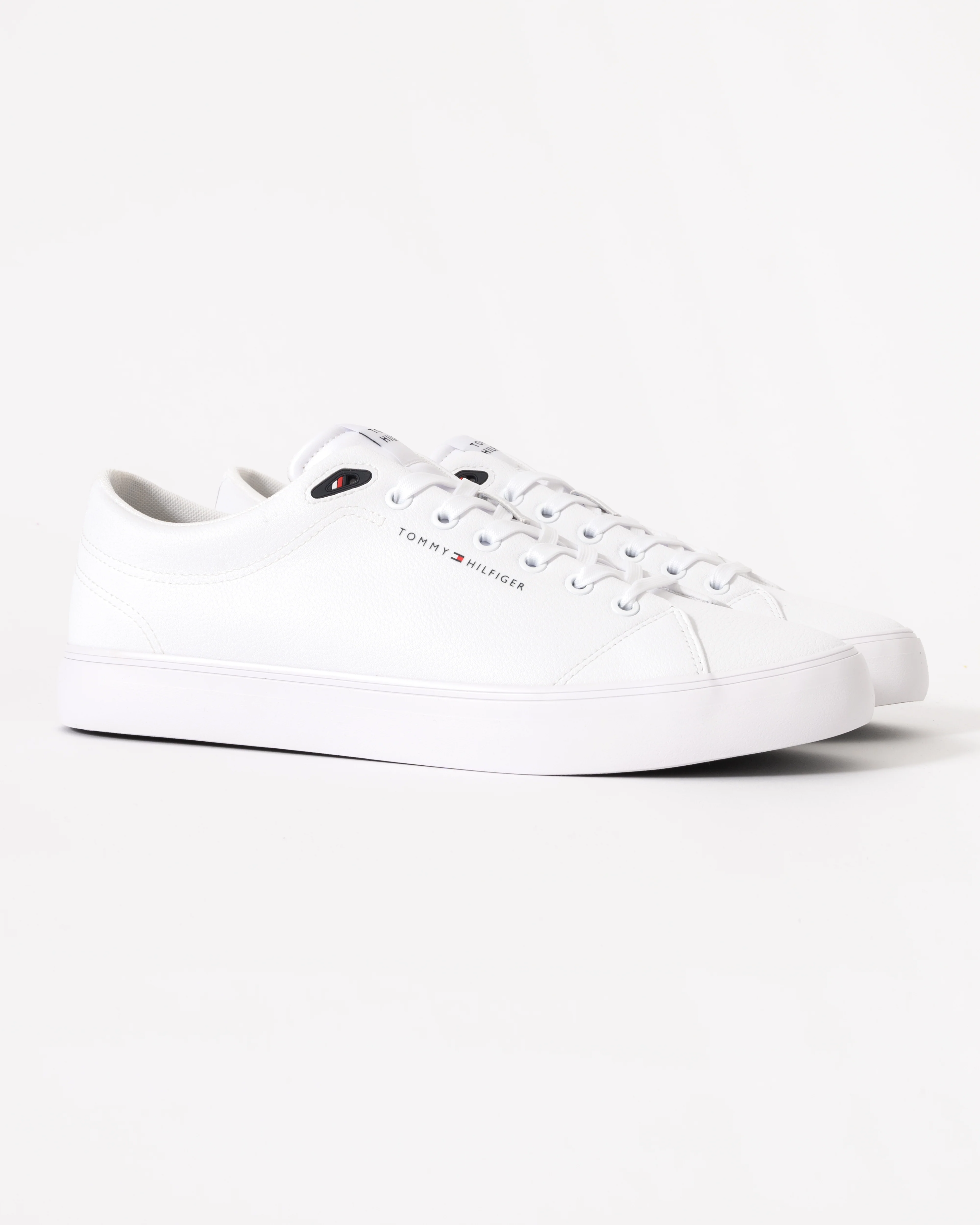 Tommy Hilfiger TH Core Low-Top Mens Vulcanised Leather Trainers - White - Image 3