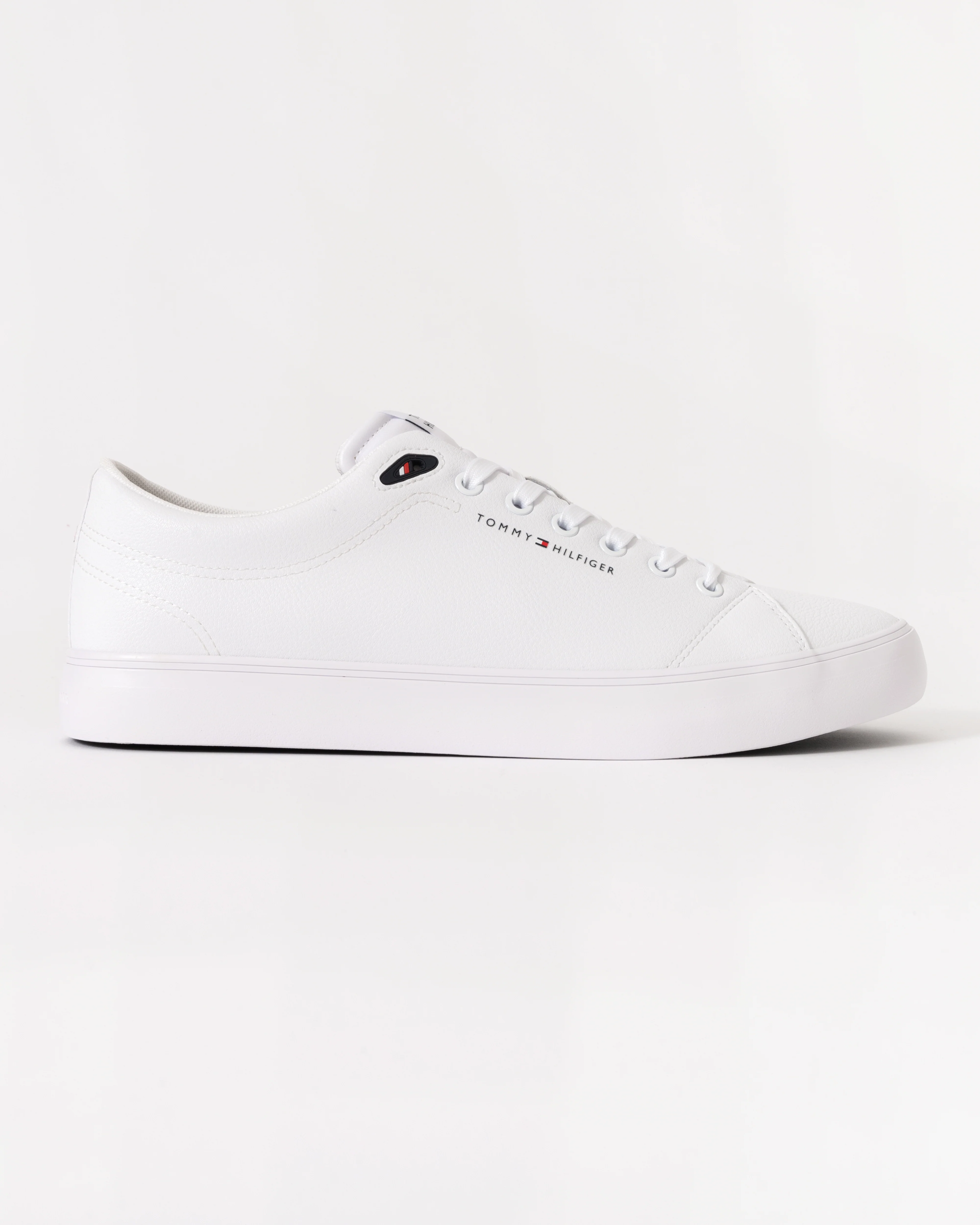 Tommy Hilfiger TH Core Low-Top Mens Vulcanised Leather Trainers - White - Image 4