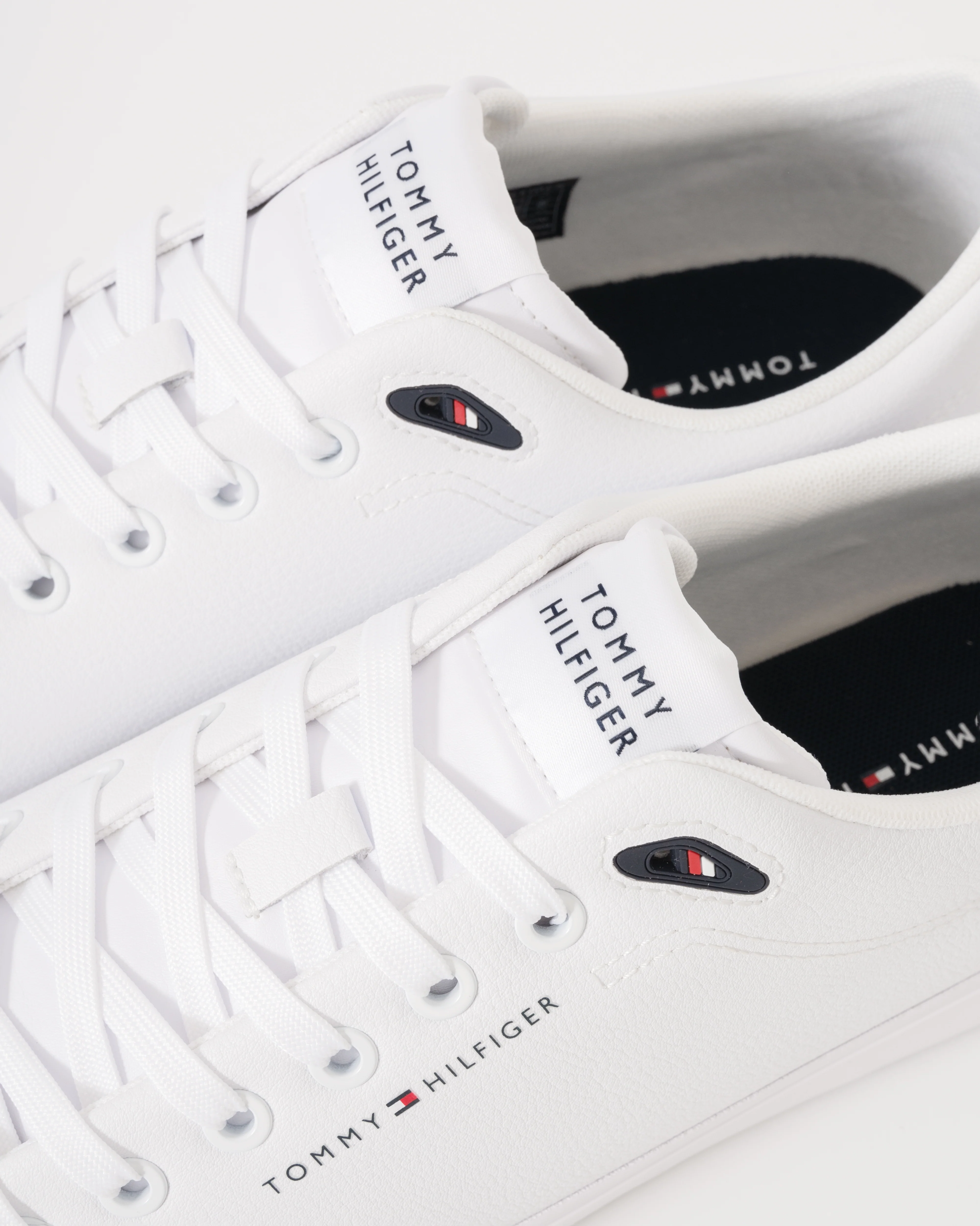 Tommy Hilfiger TH Core Low-Top Mens Vulcanised Leather Trainers - White - Image 6