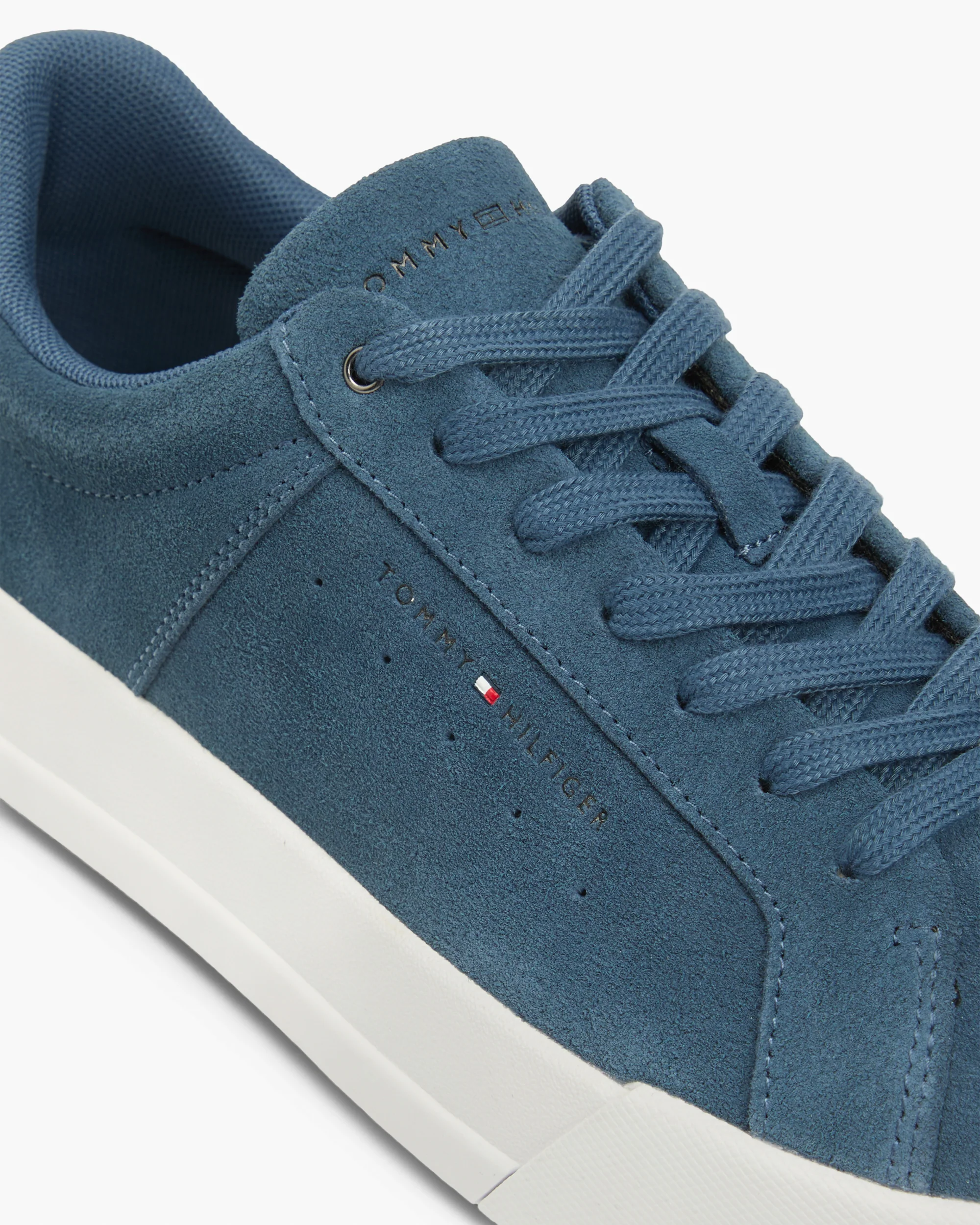 Tommy Hilfiger TH Court Suede Mens Trainers - Aegean Sea - Image 2