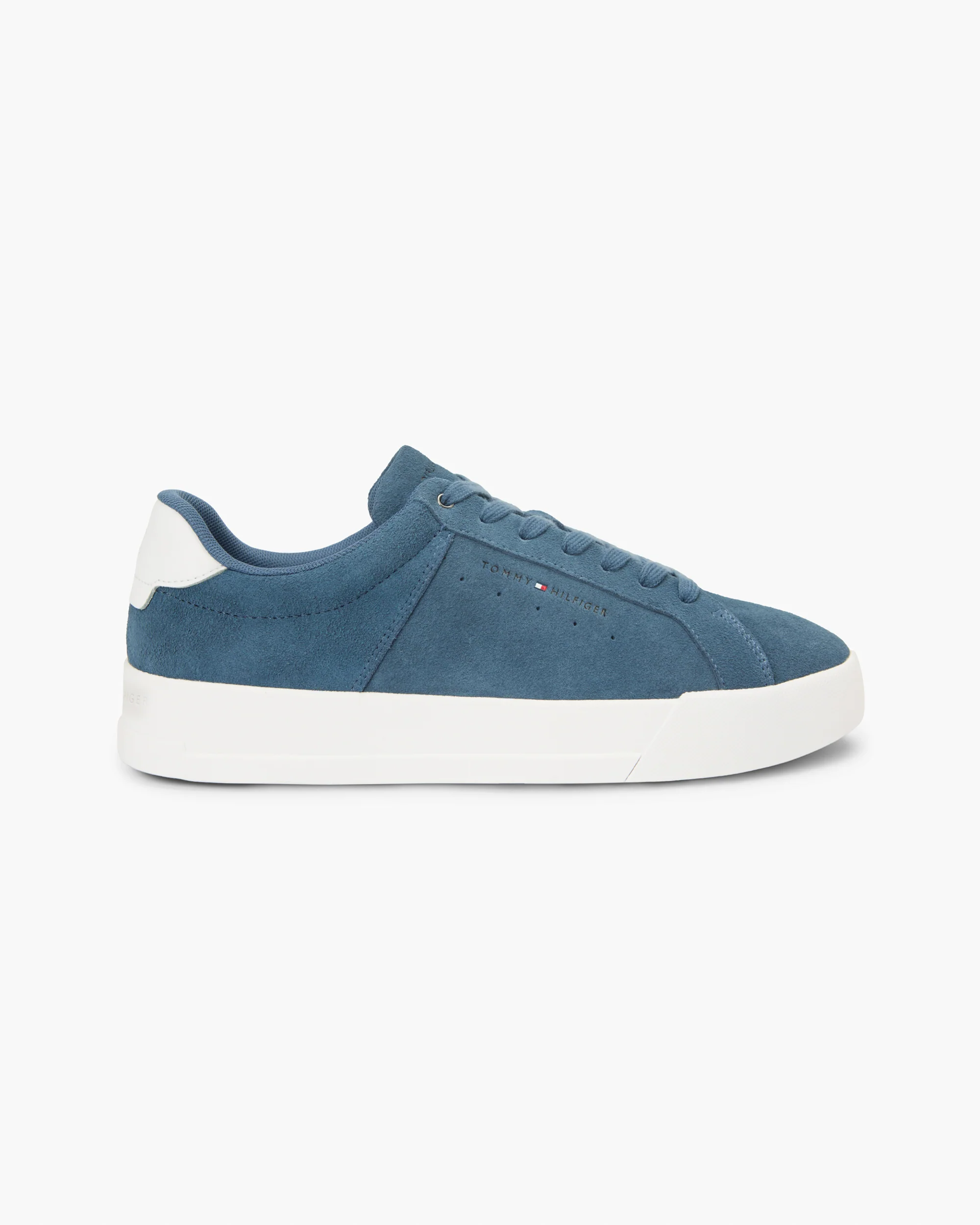 Tommy Hilfiger TH Court Suede Mens Trainers - Aegean Sea - Image 5