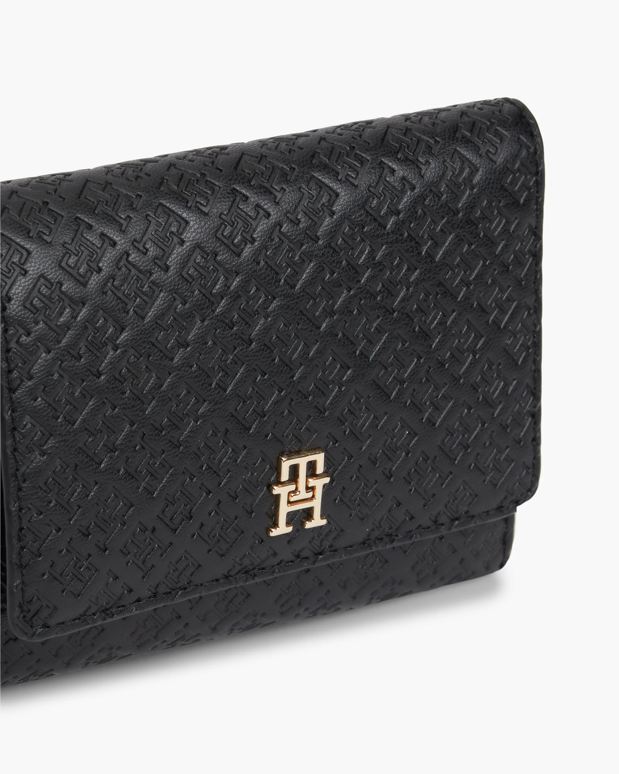 Tommy Hilfiger TH Icon Mono Womens Trifold Wallet - Black - Image 3