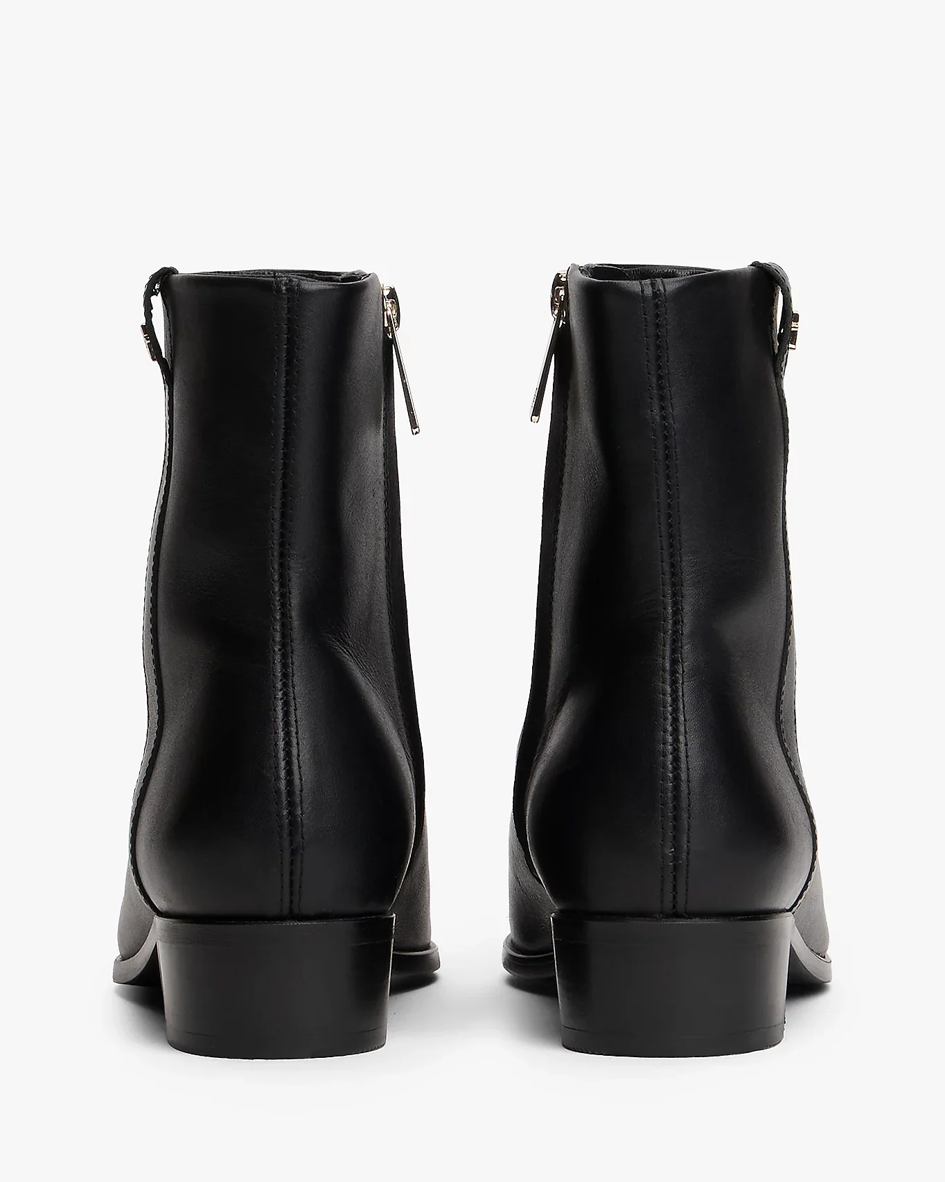 Tommy Hilfiger TH Leather Pointy Womens Zipped Booties - Black - Image 4