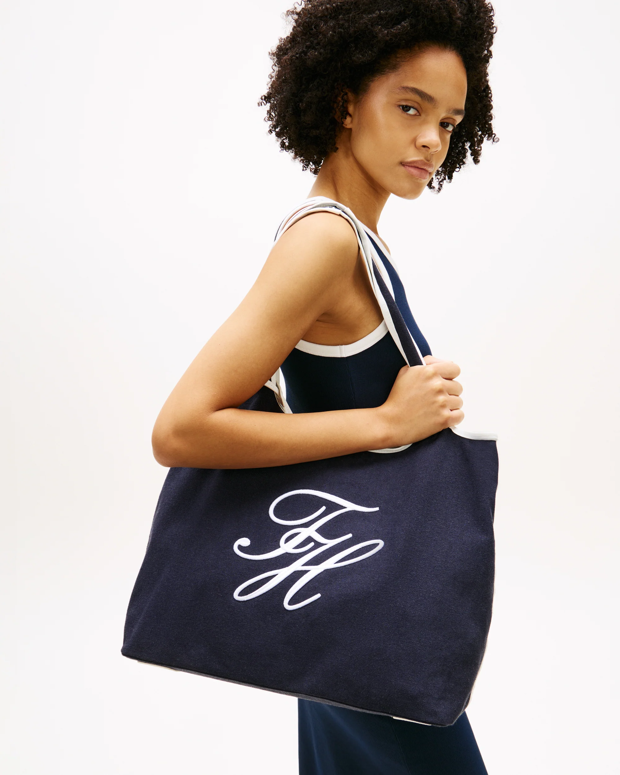 Tommy Hilfiger TH Summer Womens Tote Canvas - Space Blue/Canvas - Image 2