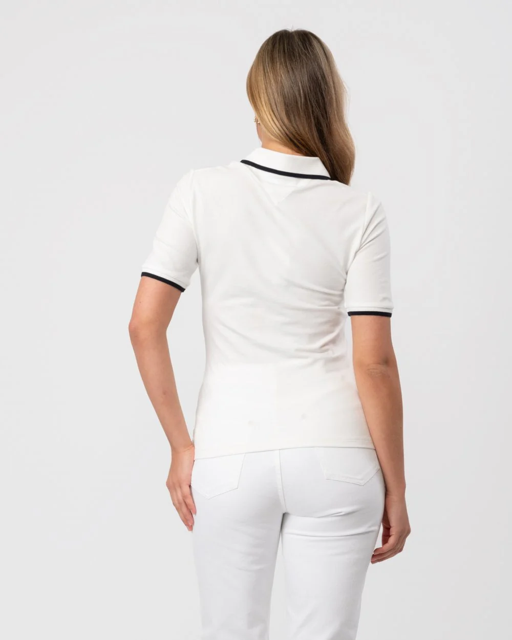 Tommy Hilfiger Tipped Lyocell Womens Slim Polo - Image 4