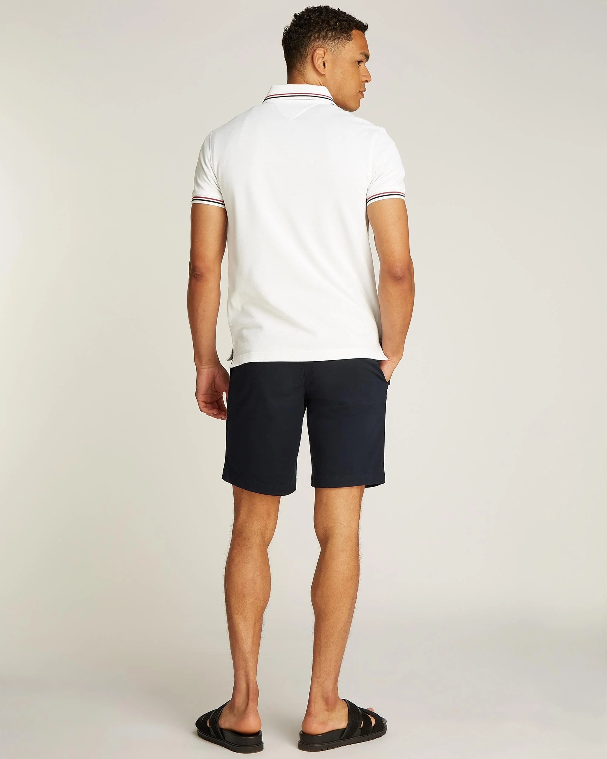 Tommy Hilfiger Tipped Mens Slim Fit Polo - White - Image 4