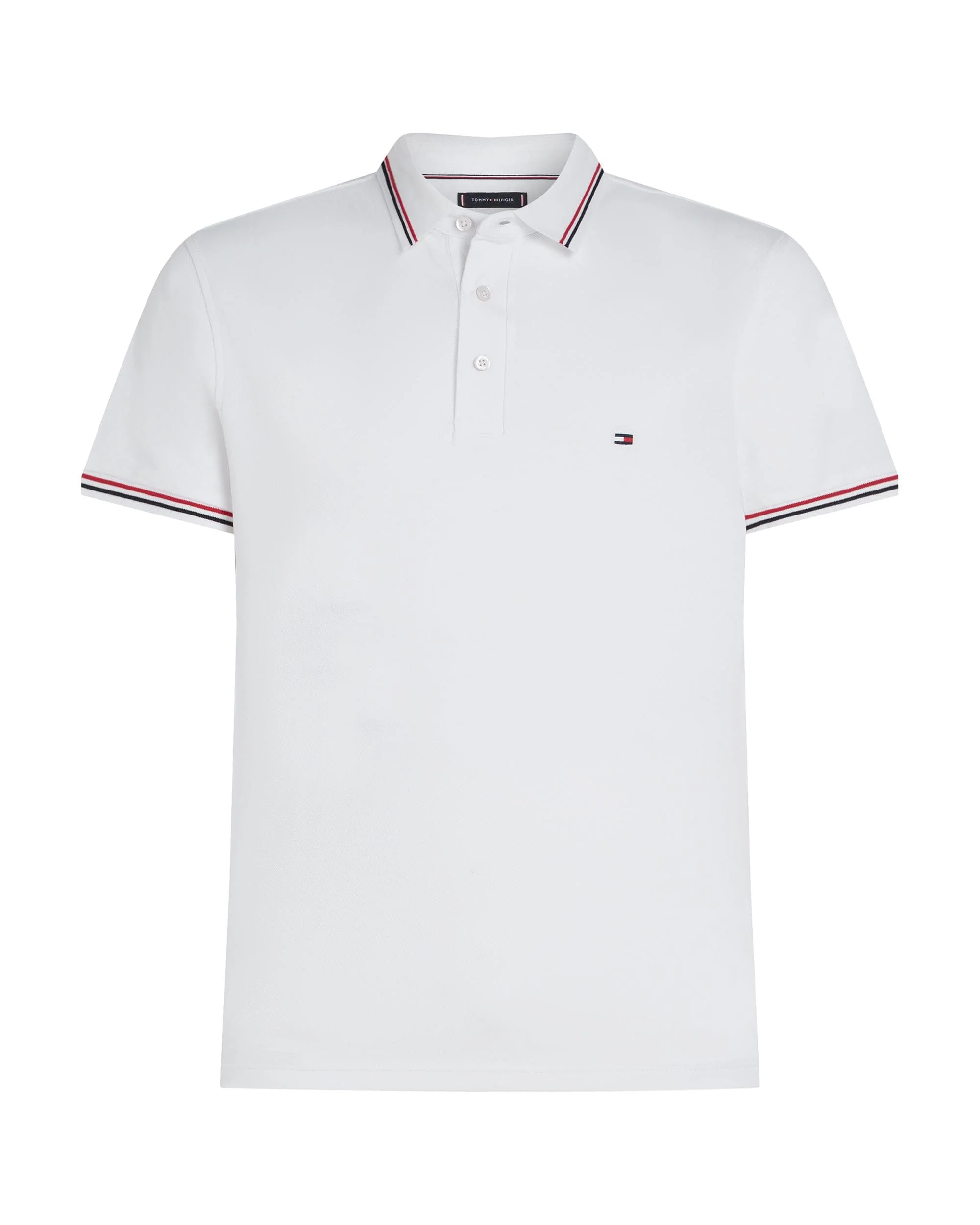 Tommy Hilfiger Tipped Mens Slim Fit Polo - White - Image 5