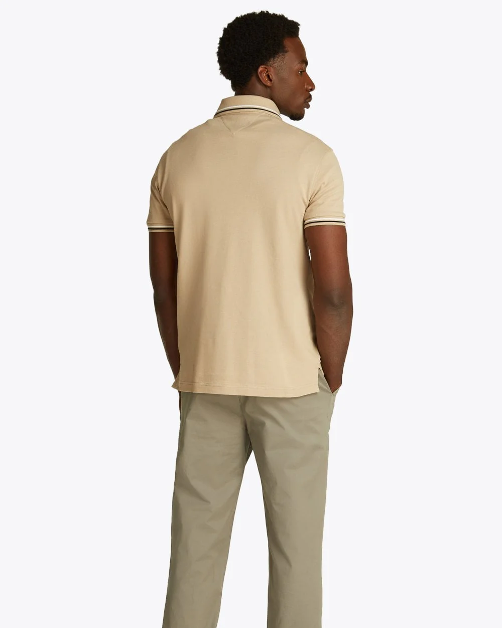 Tommy Hilfiger Tipped Slim Fit Mens Polo - Sandalwood - Image 3