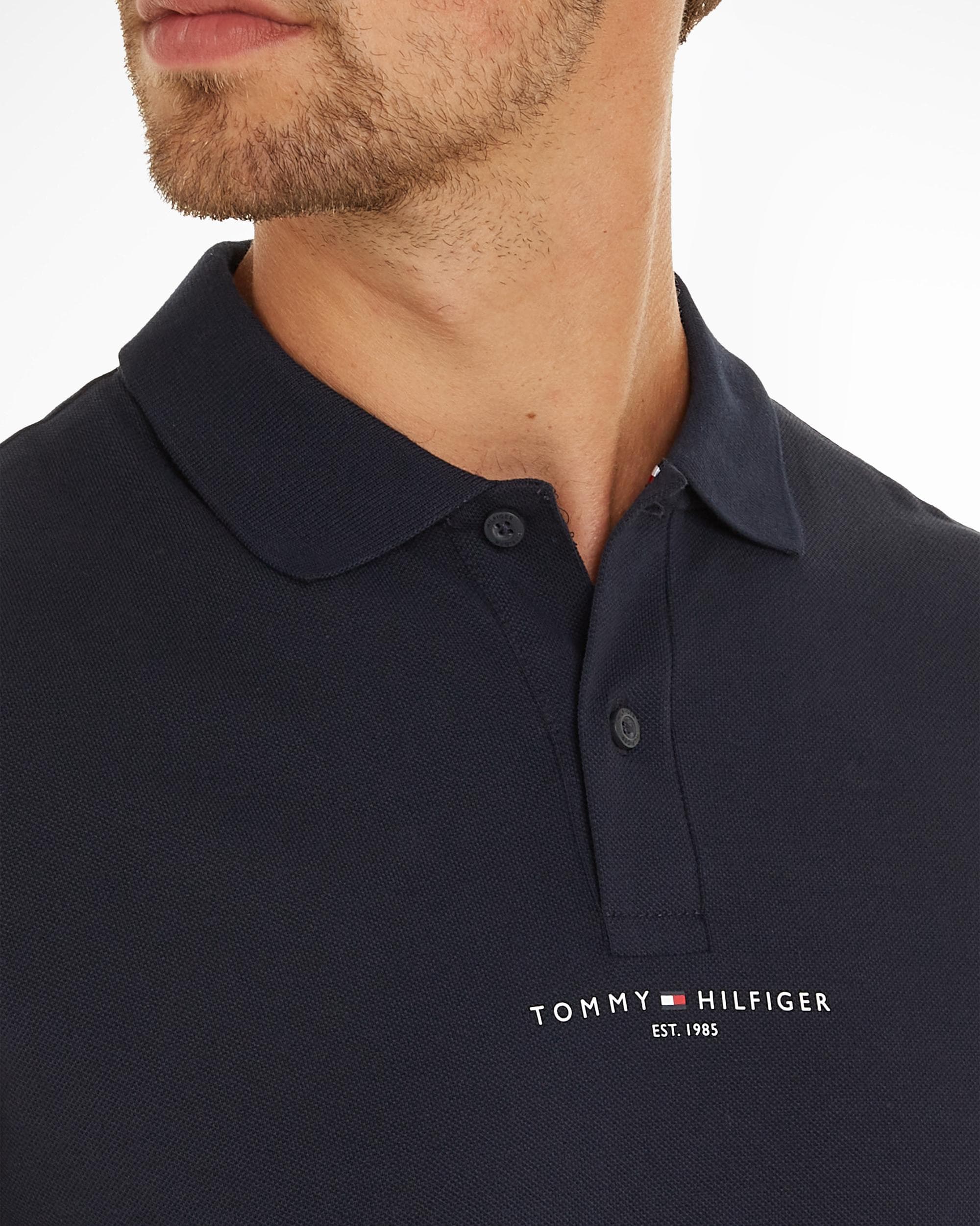 Tommy Hilfiger Tipped Tommy Logo Mens Polo - Image 2