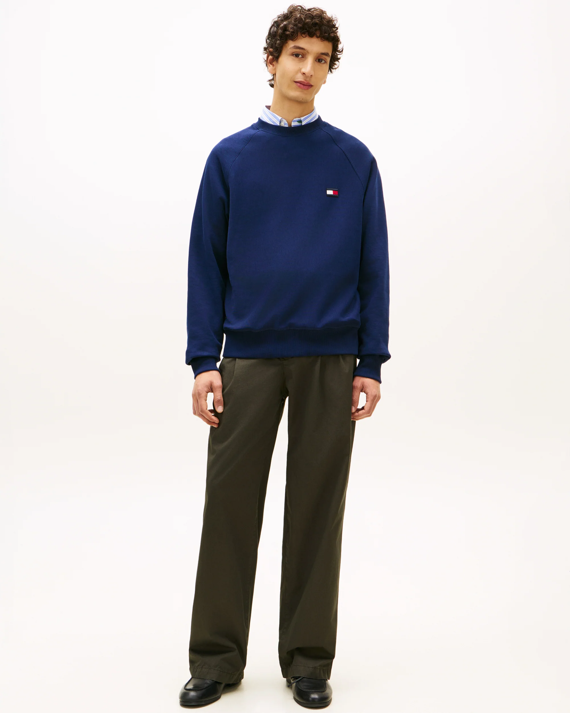 Tommy Hilfiger Tommy Flag Elevated Mens Sweatshirt - Carbon Navy - Image 3