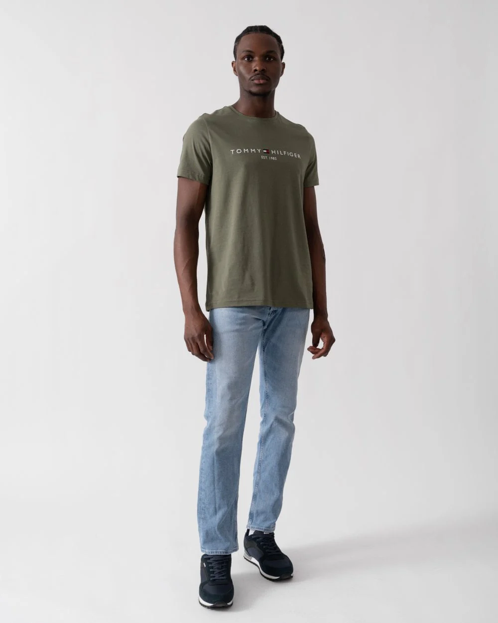 Tommy Hilfiger Tommy Logo Basic Mens T-Shirt - Battle Green - Image 3