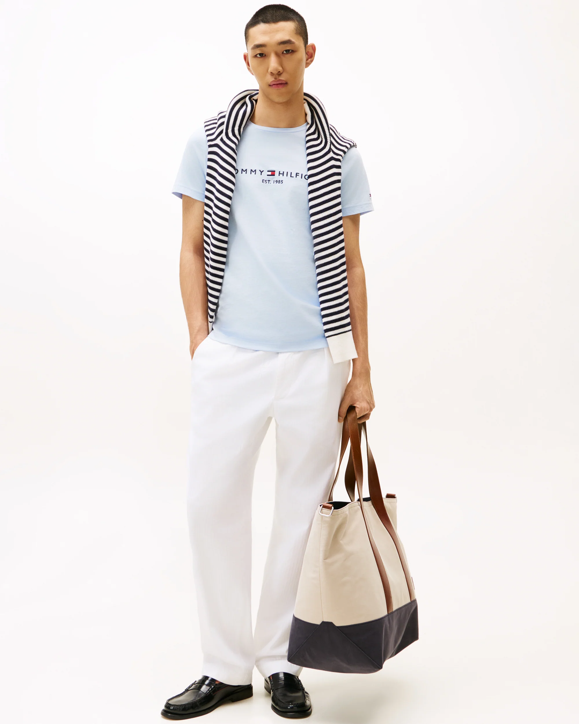 Tommy Hilfiger Tommy Logo Basic Mens T-Shirt - Breezy Blue - Image 3