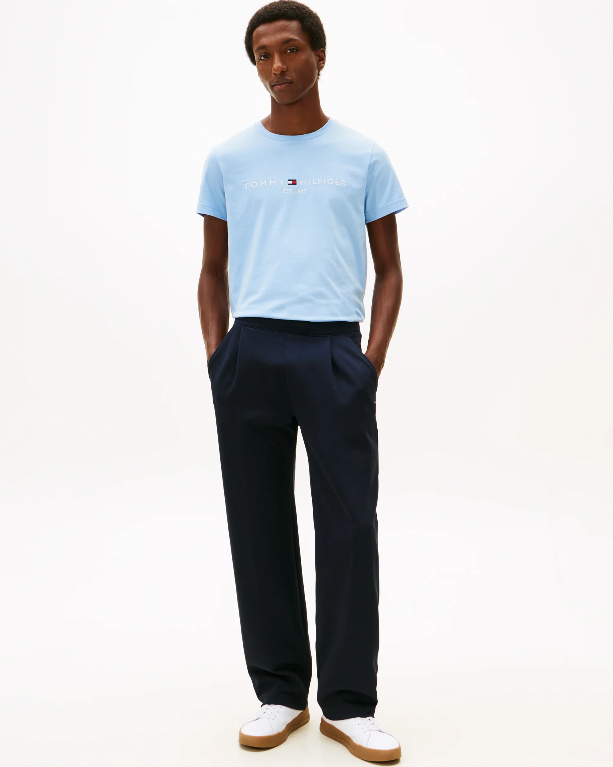 Tommy Hilfiger Tommy Logo Basic Mens T-Shirt - Well Water - Image 3