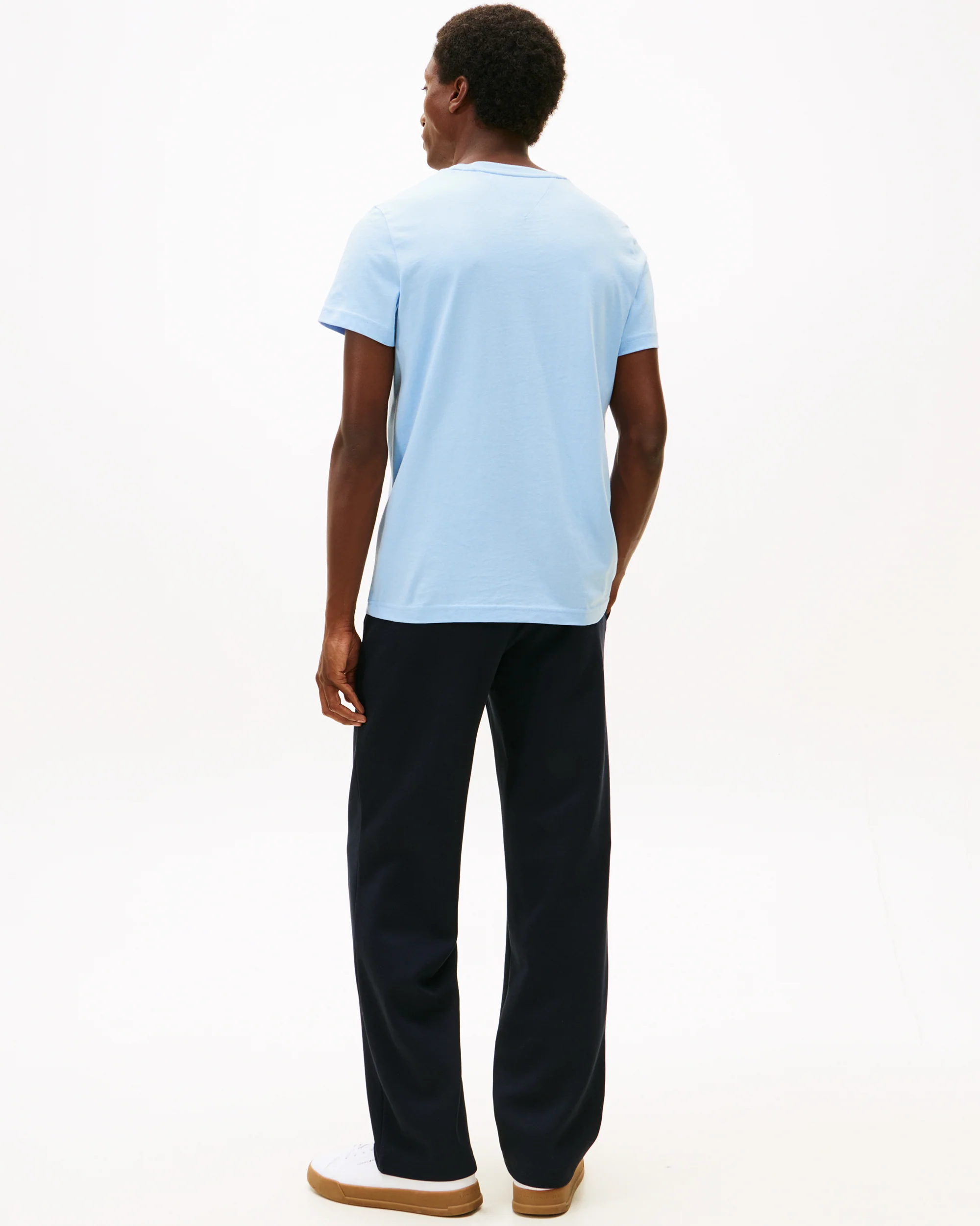 Tommy Hilfiger Tommy Logo Basic Mens T-Shirt - Well Water - Image 4