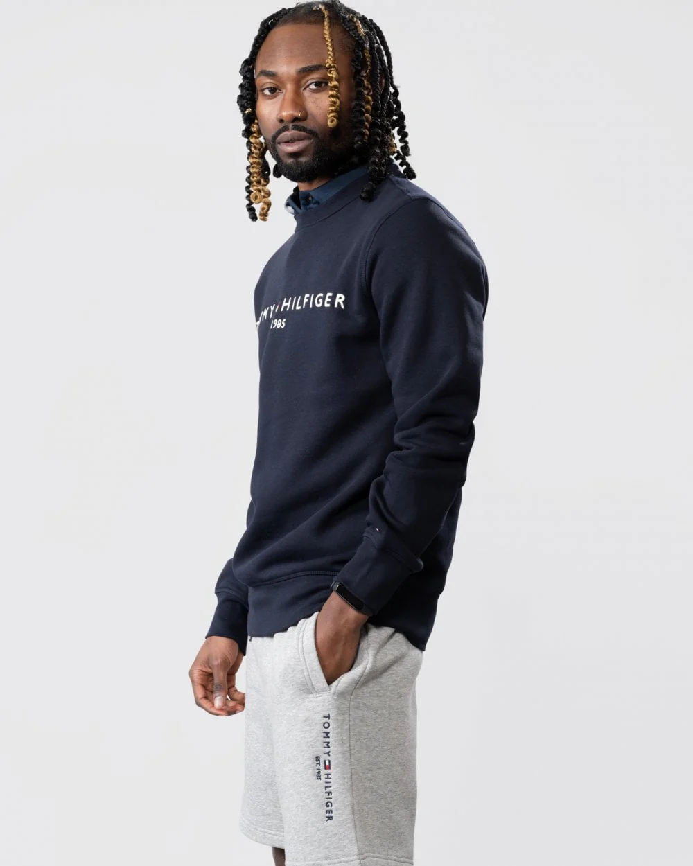 Tommy Hilfiger Tommy Logo Mens Sweatshirt - Desert Sky - Image 4