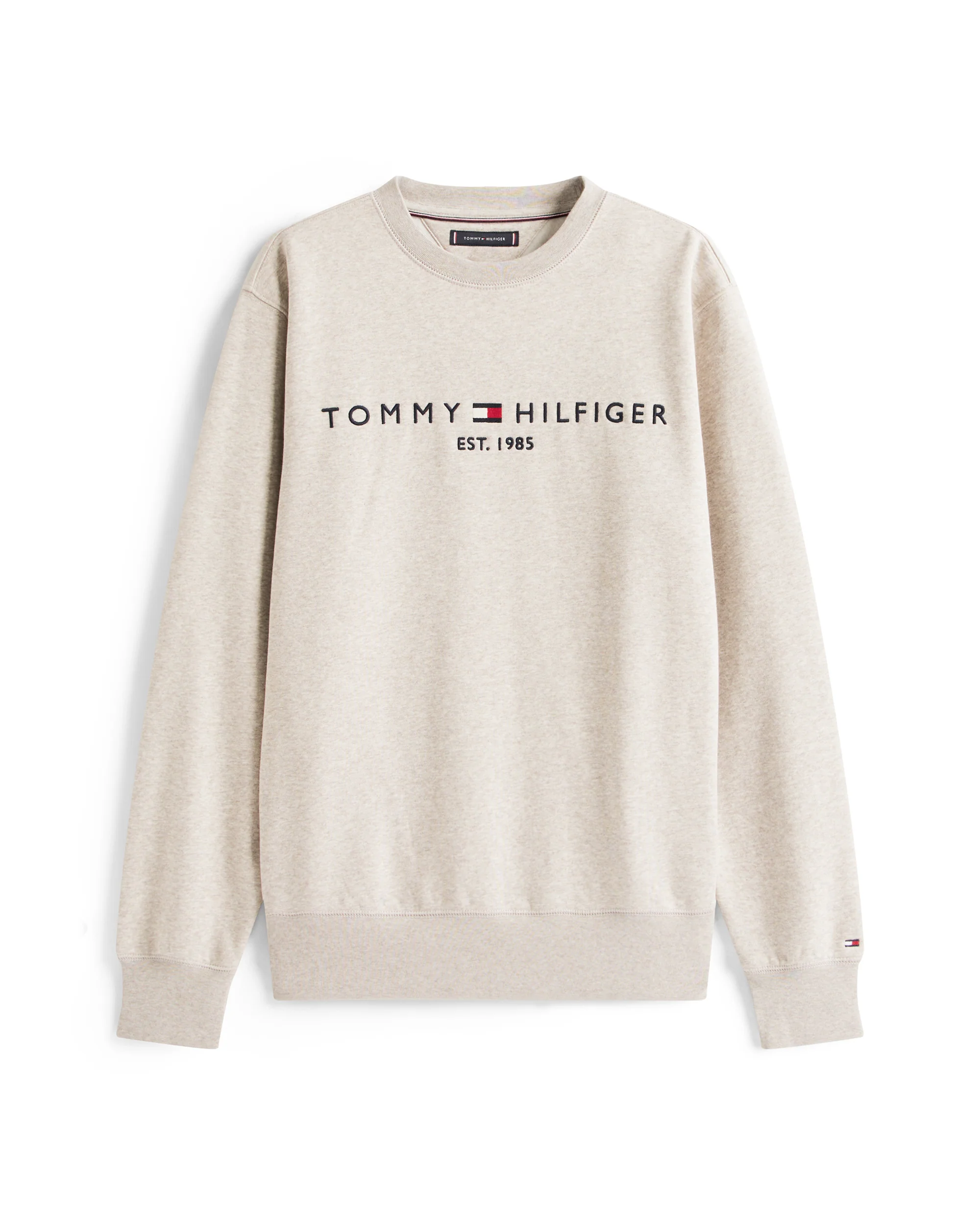 Tommy Hilfiger Tommy Logo Mens Sweatshirt - Heathered Pebble - Image 5