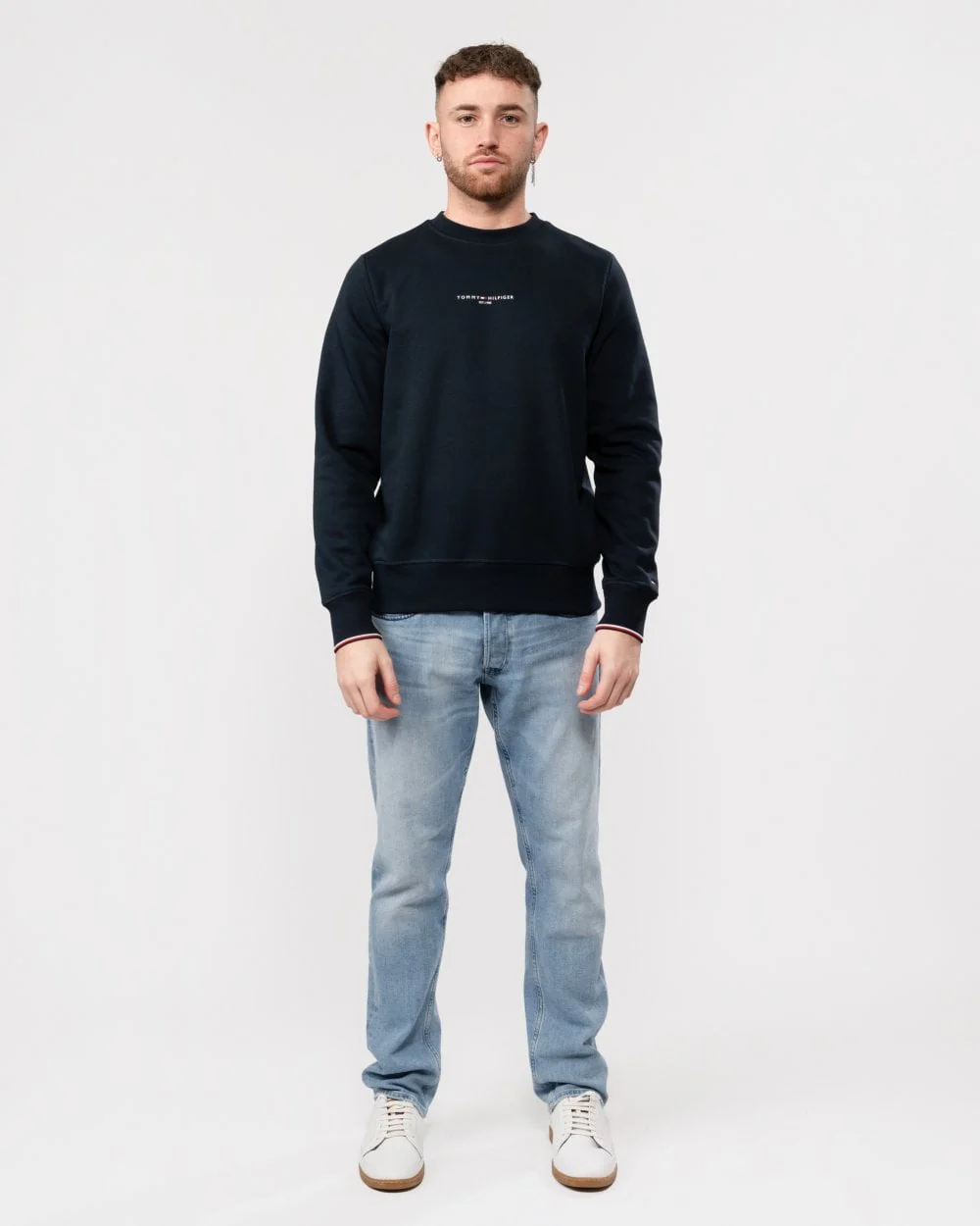 Tommy Hilfiger Tommy Logo Mens Tipped Sweatshirt - Image 3