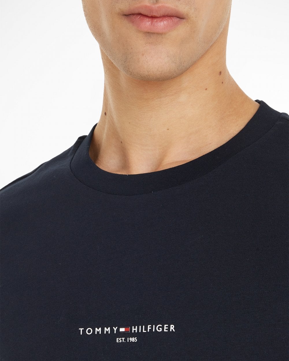 Tommy Hilfiger Tommy Logo Tipped Mens T-Shirt - Desert Sky - Image 2
