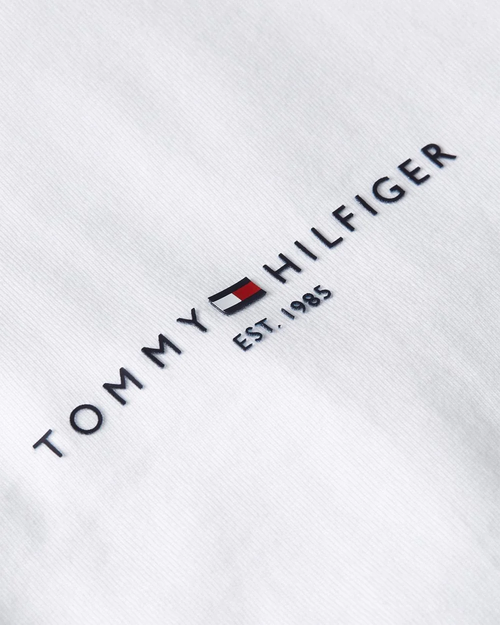 Tommy Hilfiger Tommy Logo Tipped Mens T-Shirt - White - Image 4