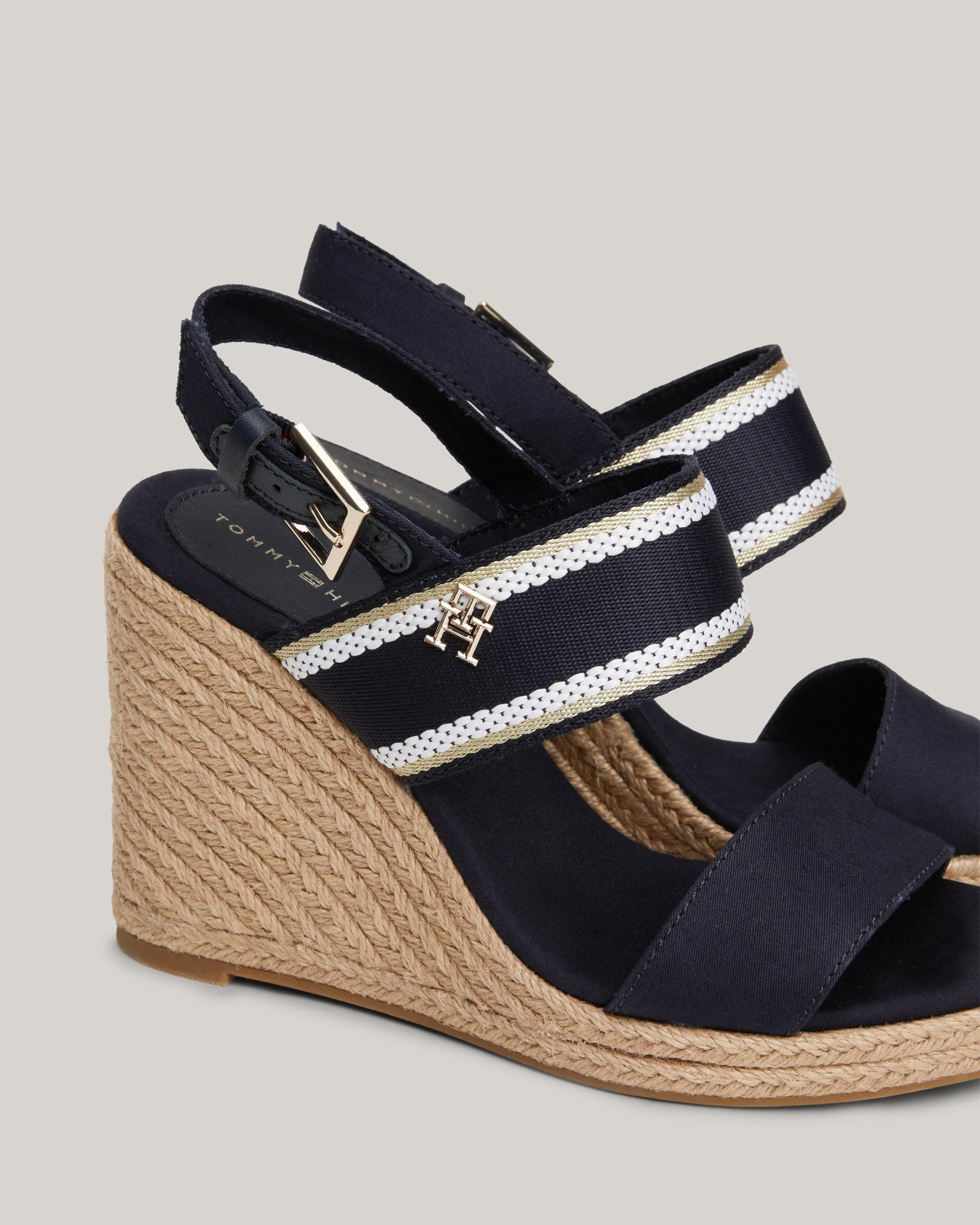 Tommy Hilfiger Webbing Womens High Wedge Espadrilles - Image 2