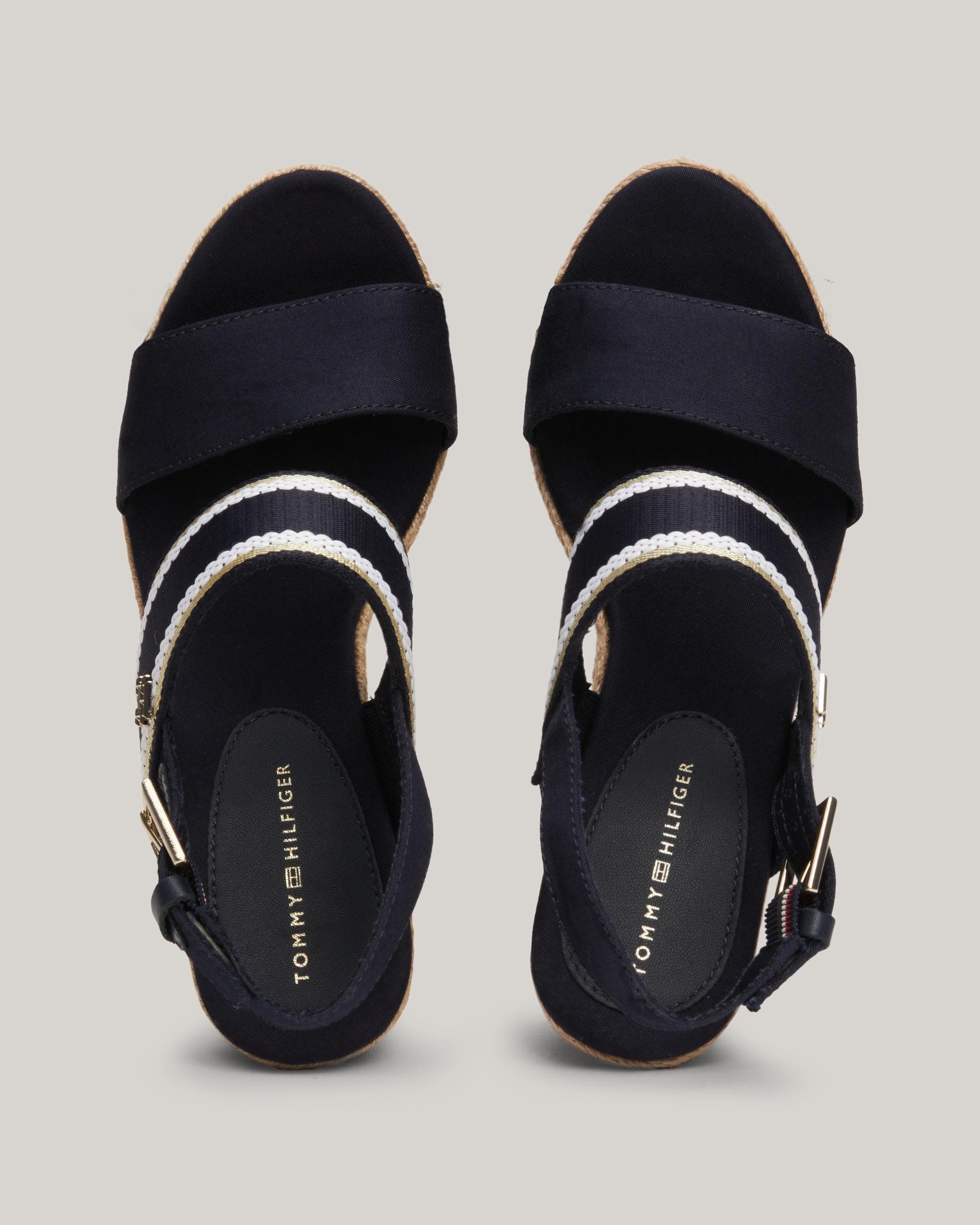 Tommy Hilfiger Webbing Womens High Wedge Espadrilles - Image 3