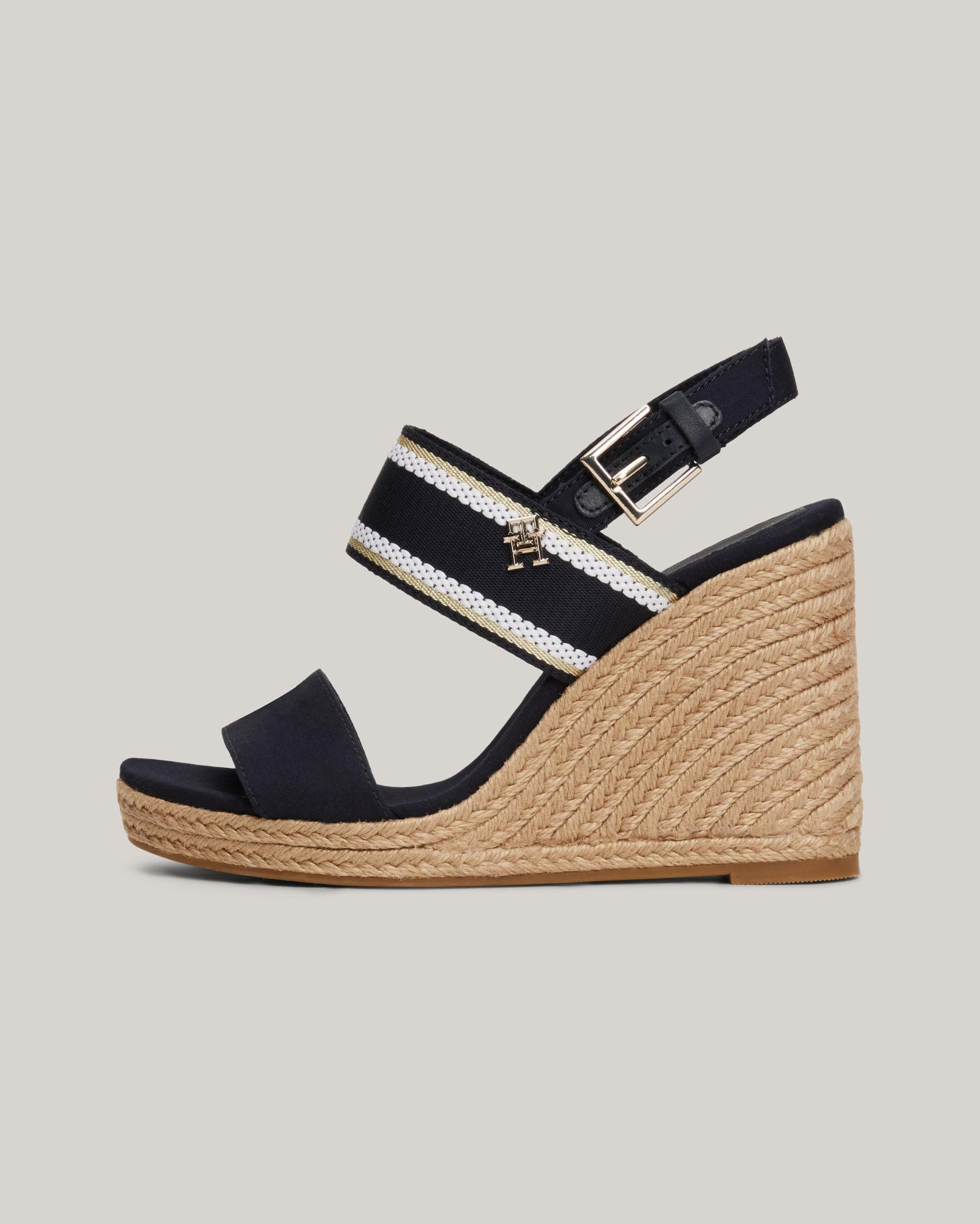 Tommy Hilfiger Webbing Womens High Wedge Espadrilles - Image 4