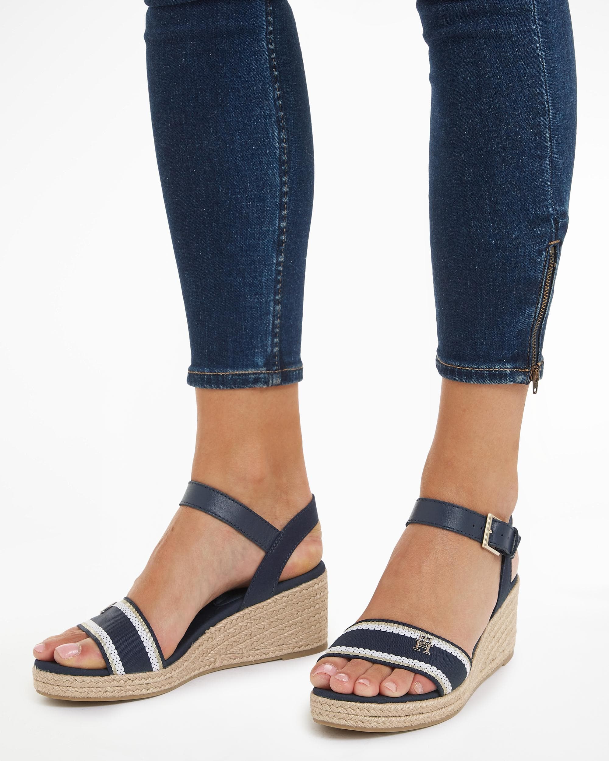 Tommy Hilfiger Webbing Womens Wedge Espadrilles - Image 4