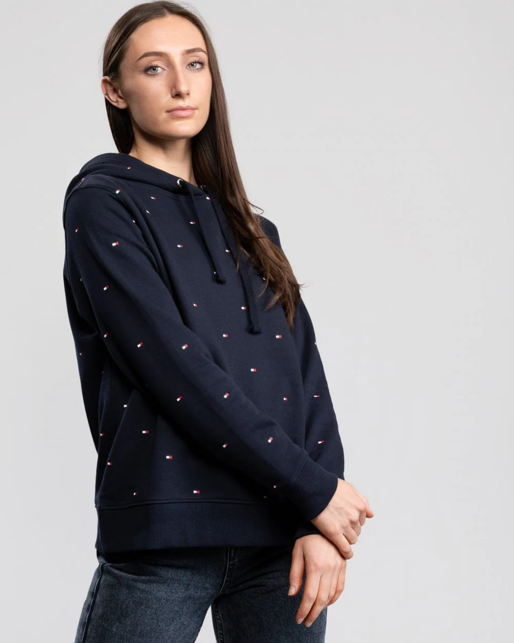 Tommy Hilfiger Womens Flag Print Hoodie - Image 5