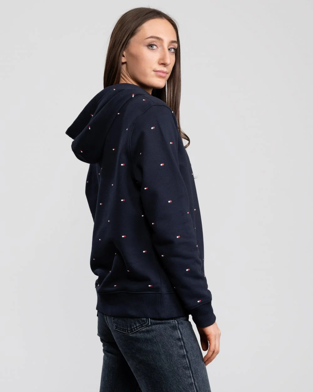Tommy Hilfiger Womens Flag Print Hoodie - Image 6