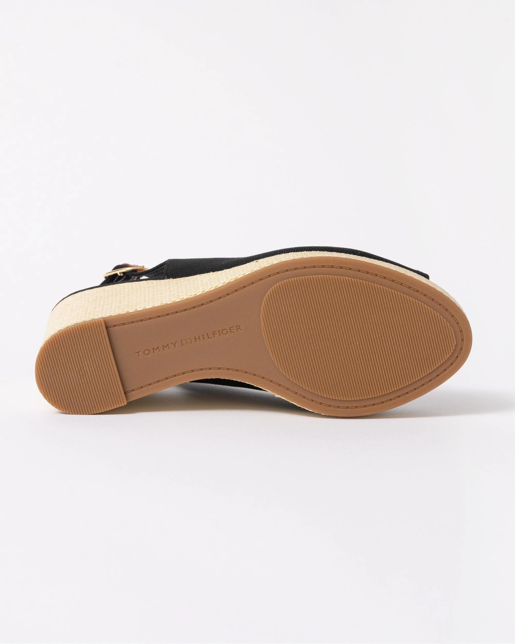 Tommy Hilfiger Womens Flag Slingback Wedge Espadrille - Black - Image 5